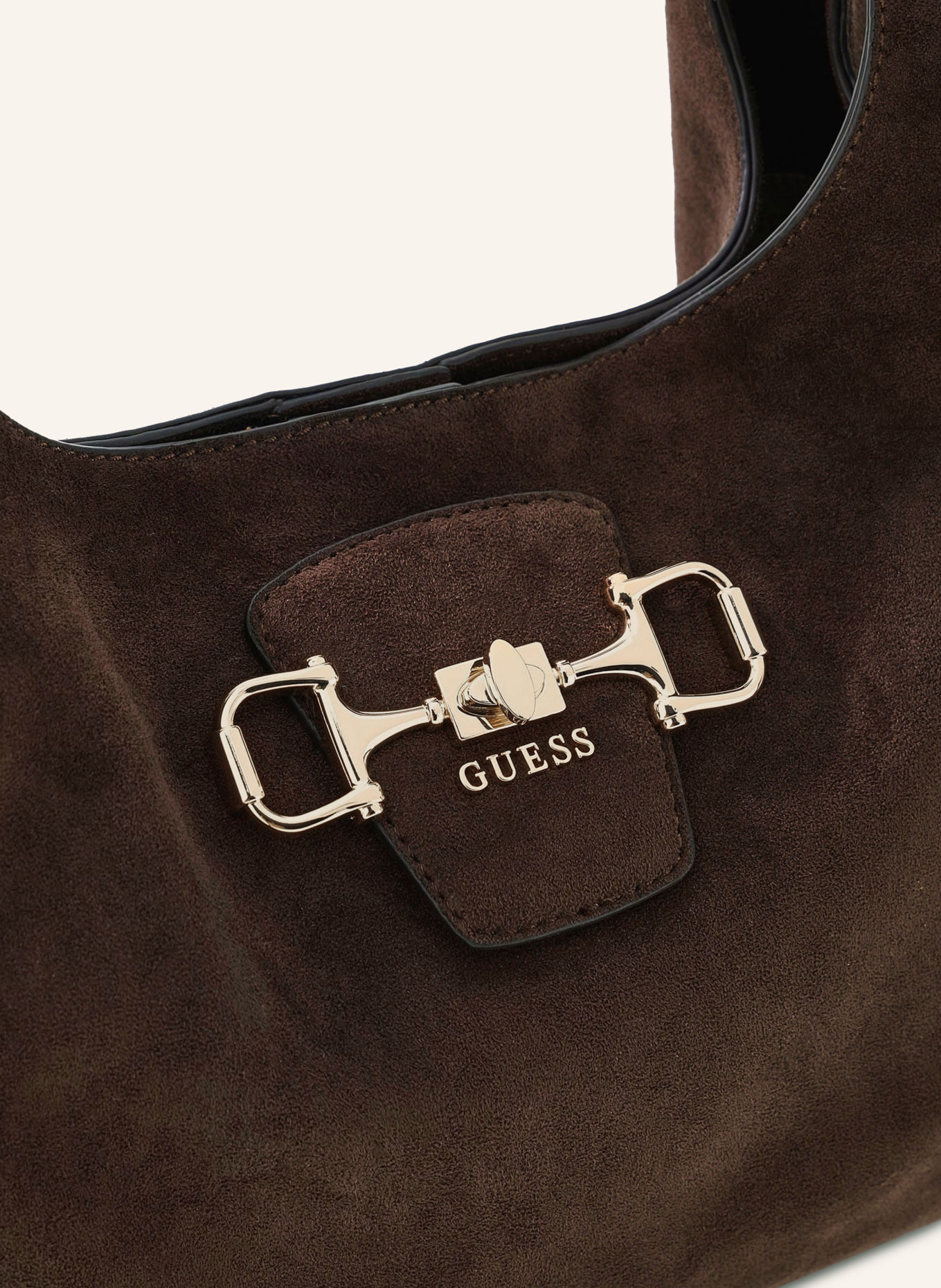 GUESS SUNSET Bucket bag: DARK BROWN / GOLD