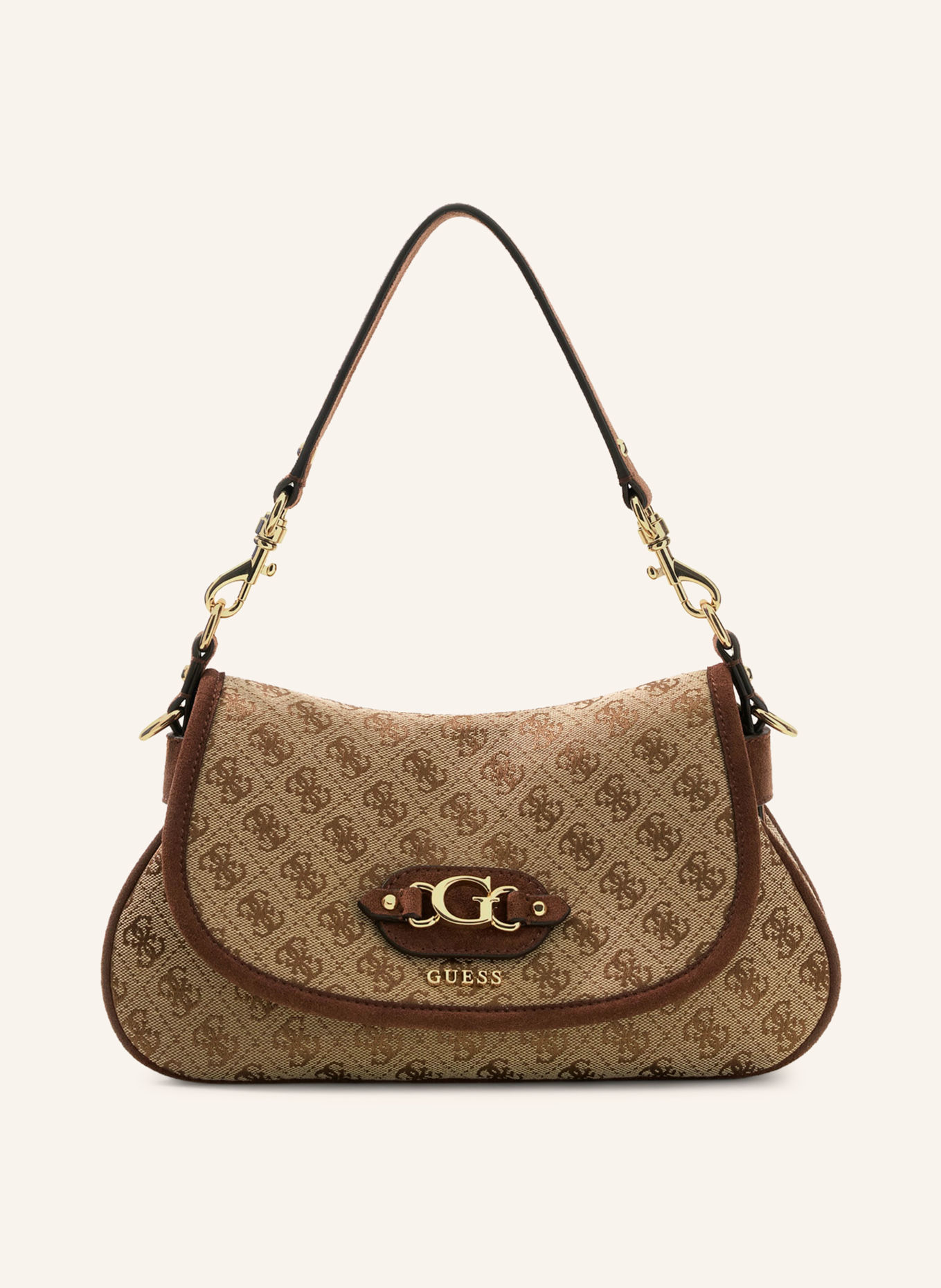 GUESS SAMANTHA Shoulder bag: LIGHT BROWN / GOLD / BROWN