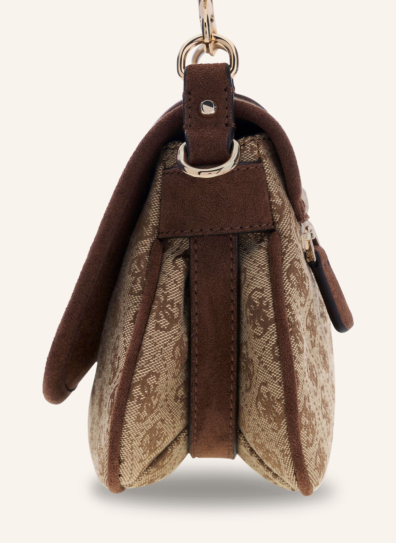 GUESS SAMANTHA Shoulder bag: LIGHT BROWN / GOLD / BROWN