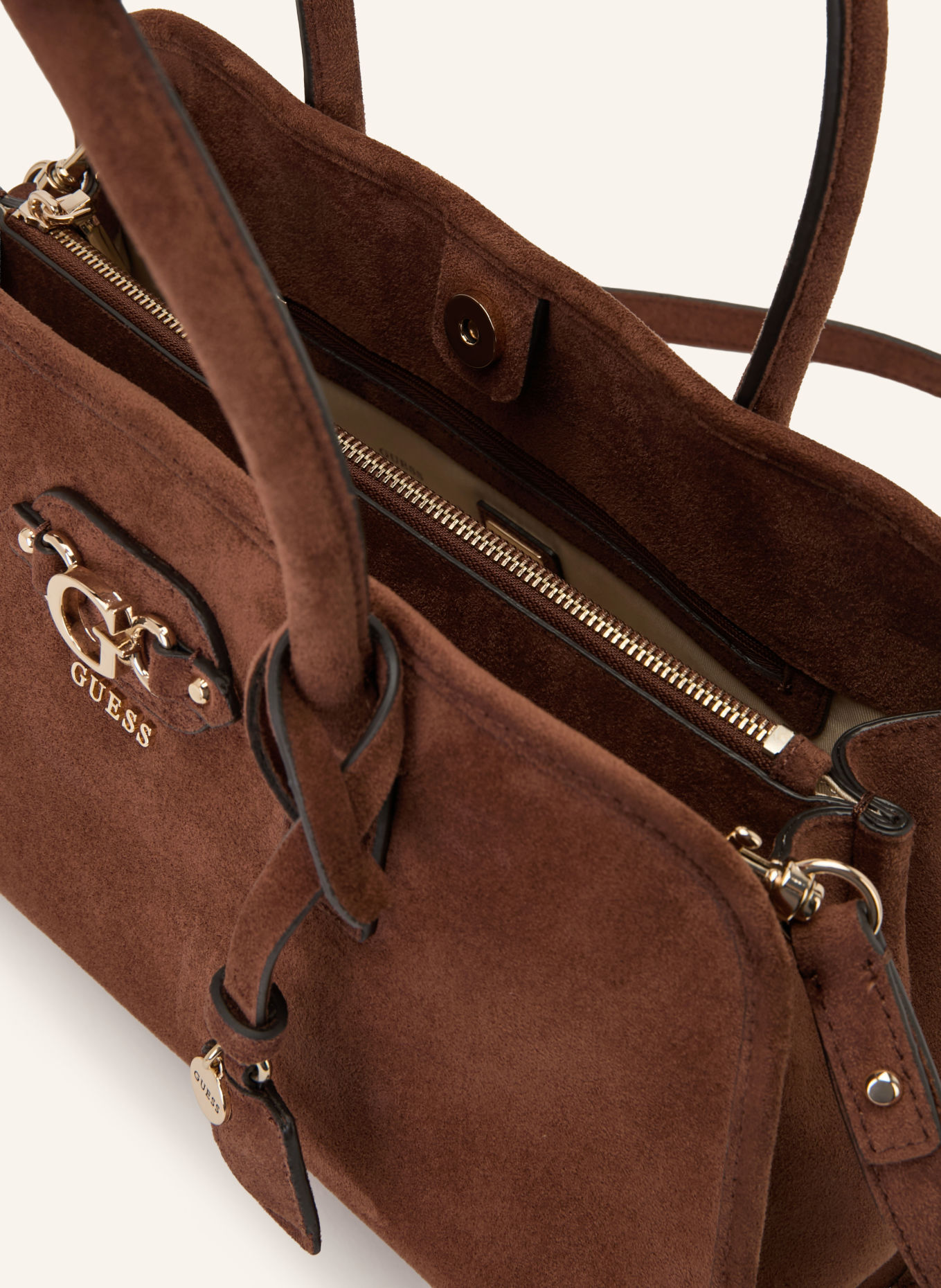 GUESS SAMANTHA Shoulder bag: DARK BROWN / GOLD
