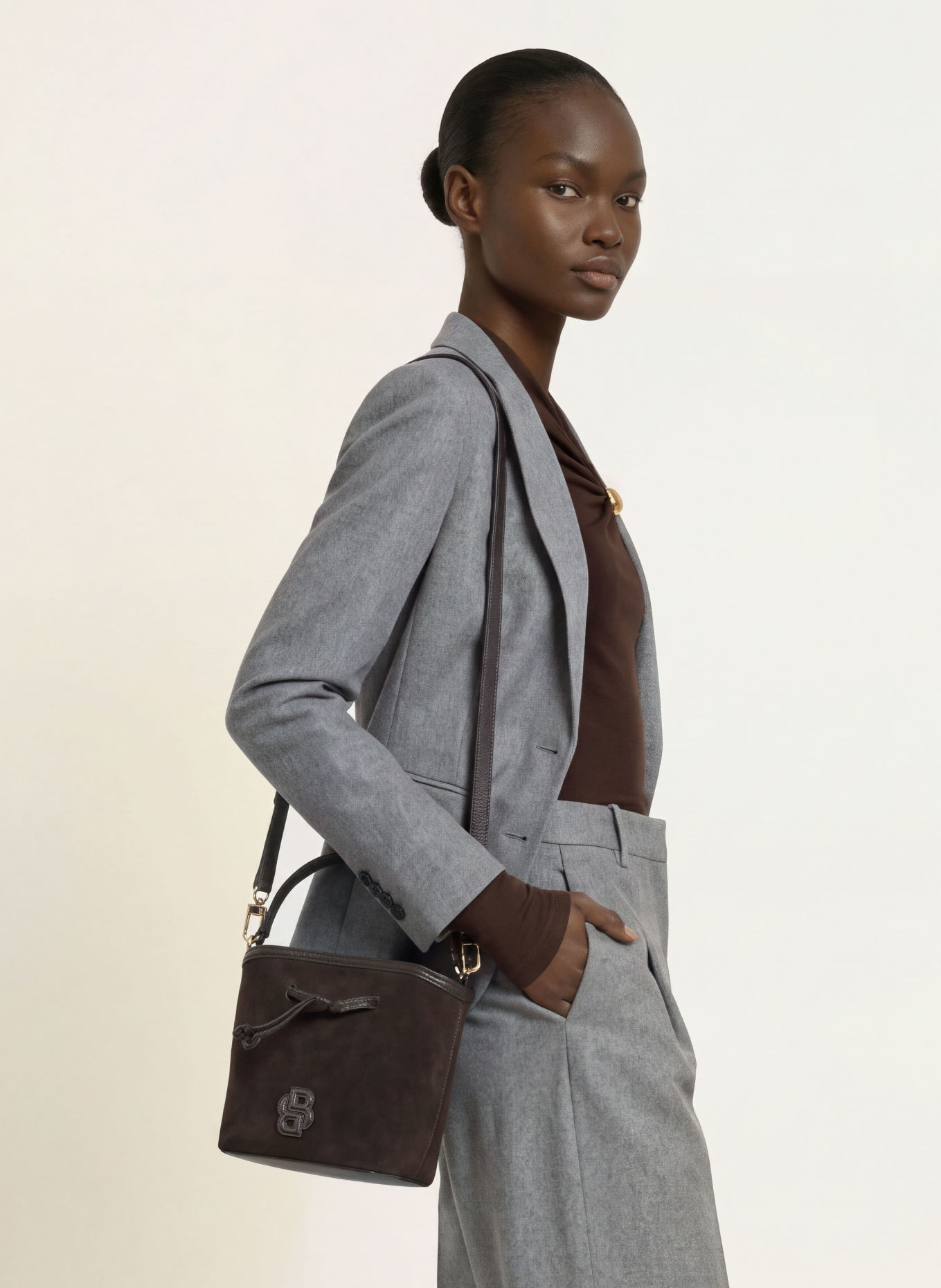 BOSS ANETT Handbag: DARK BROWN