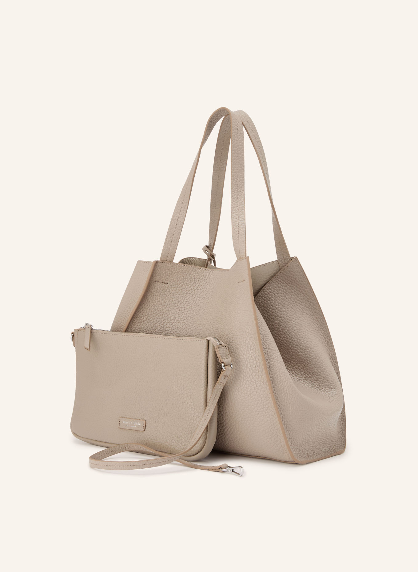 Marc O'Polo Shoppers with Pouch: BEIGE / SILVER