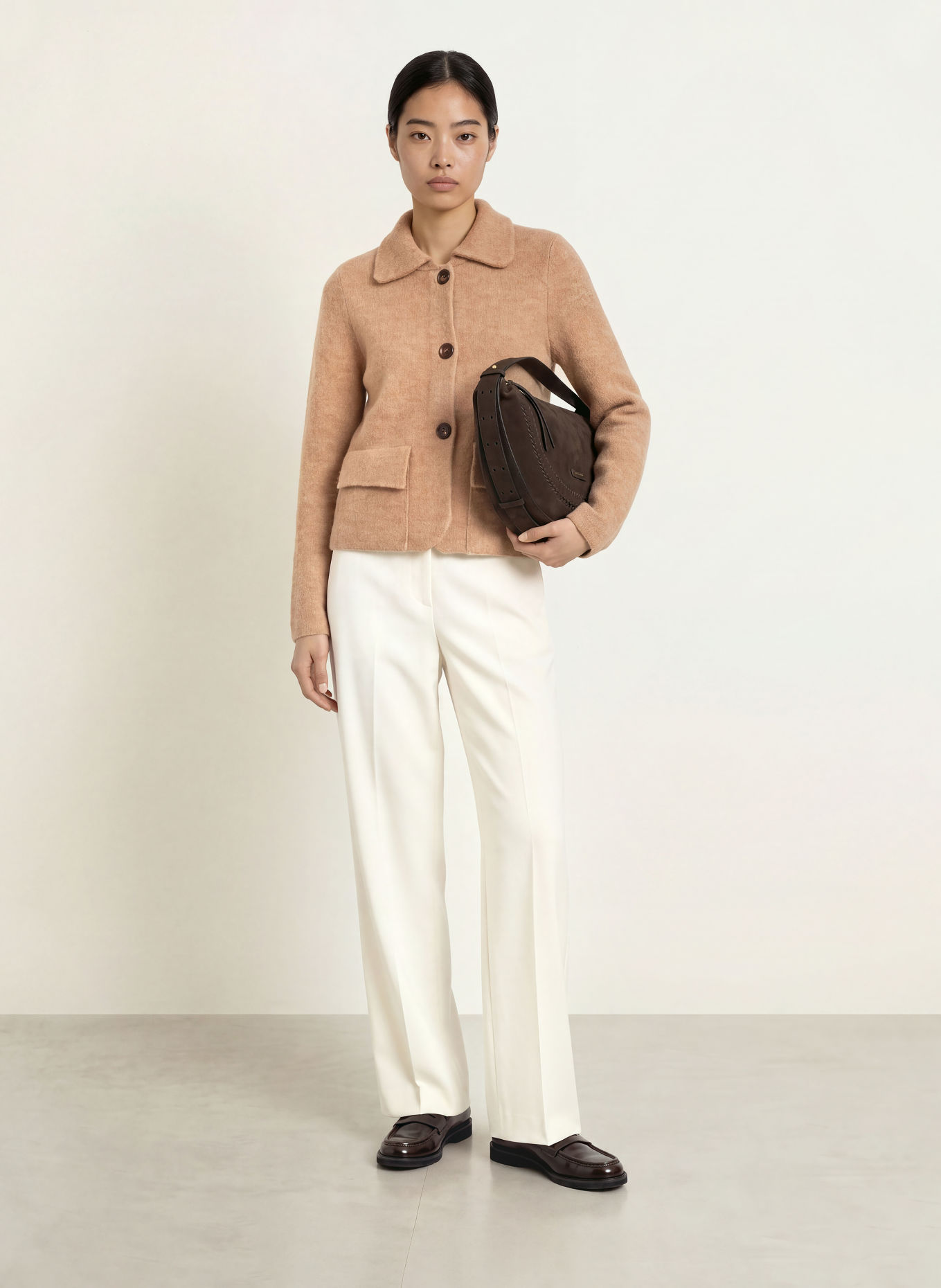 REPEAT Cardigan: CAMEL