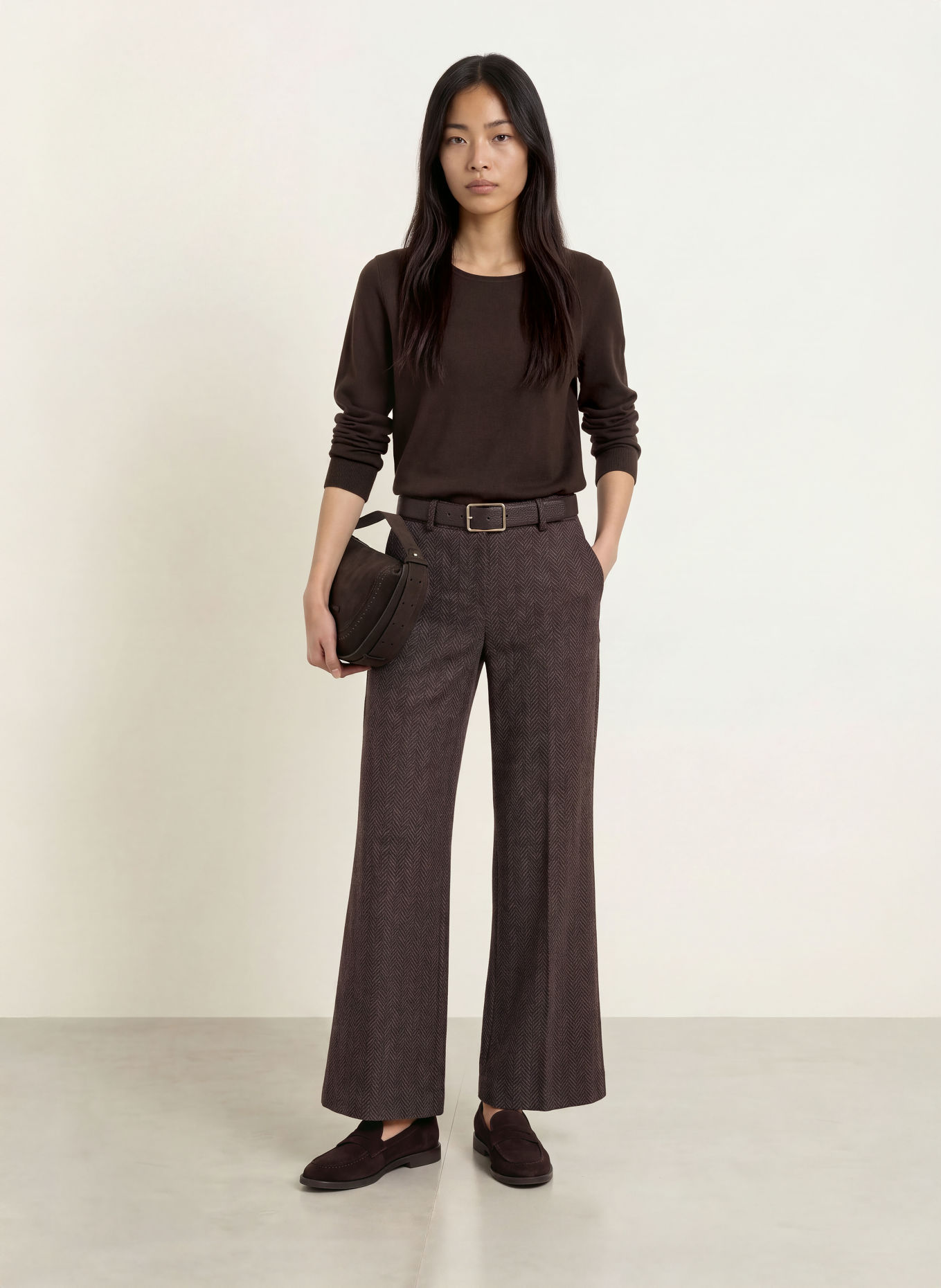 BRAX Marlenehose MAINE: BRAUN / SCHWARZ