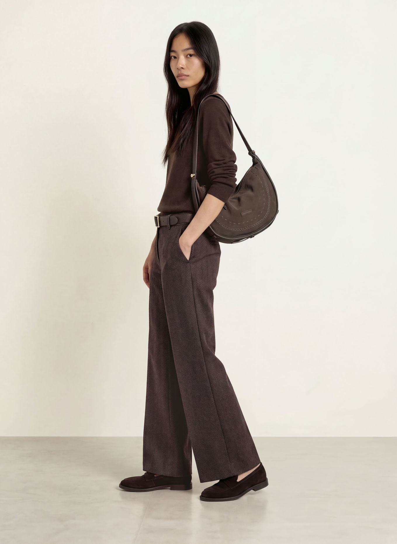 BRAX Marlenehose MAINE: BRAUN / SCHWARZ
