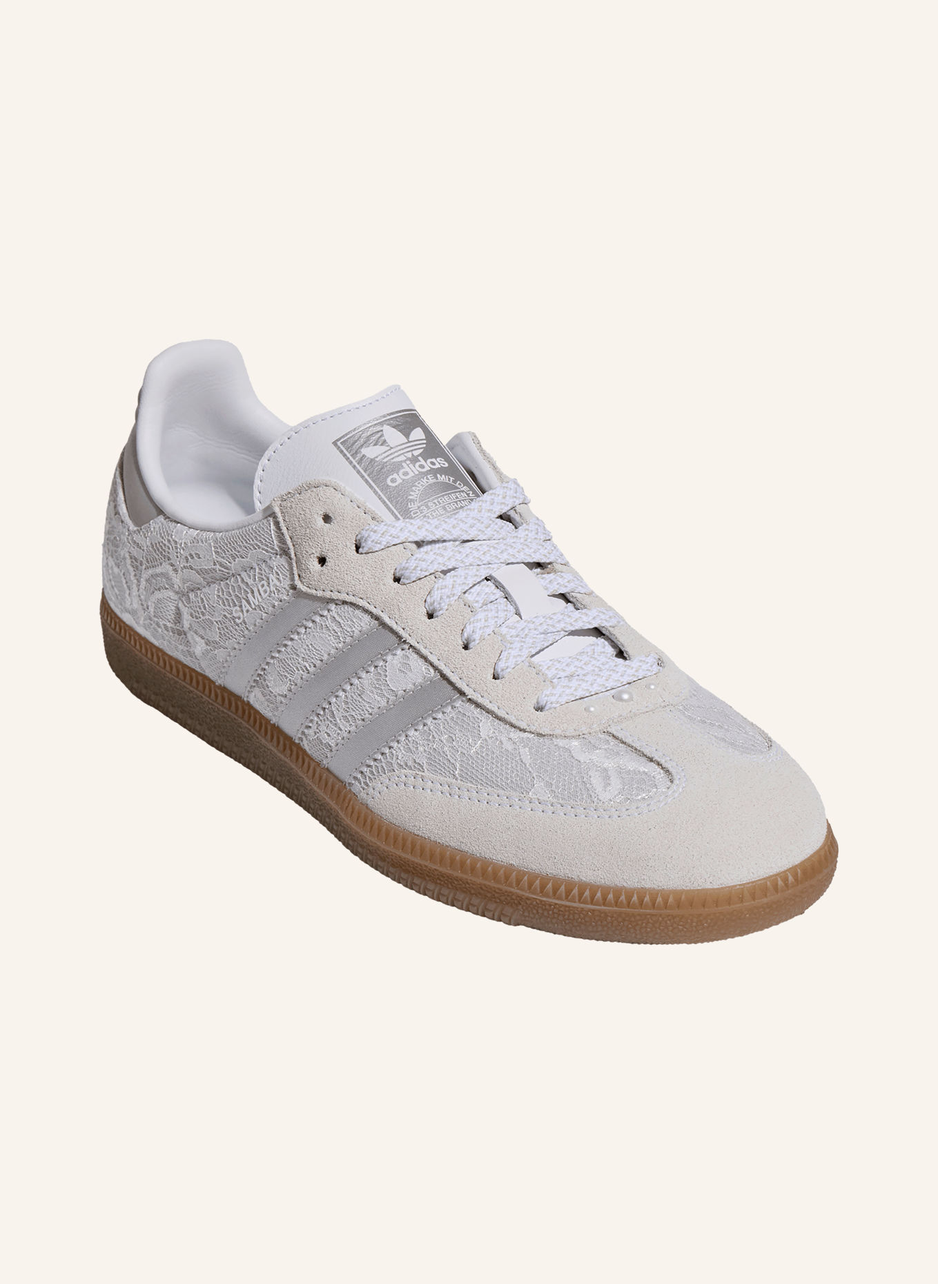 adidas Originals SAMBA OG sneakers with decorative beads: LIGHT GRAY / GRAY / WHITE