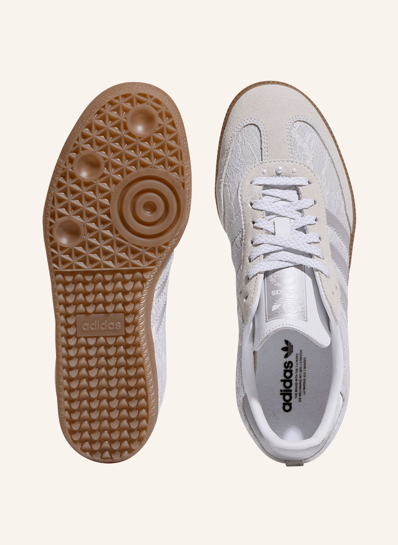 adidas Originals SAMBA OG sneakers with decorative beads: LIGHT GRAY / GRAY / WHITE