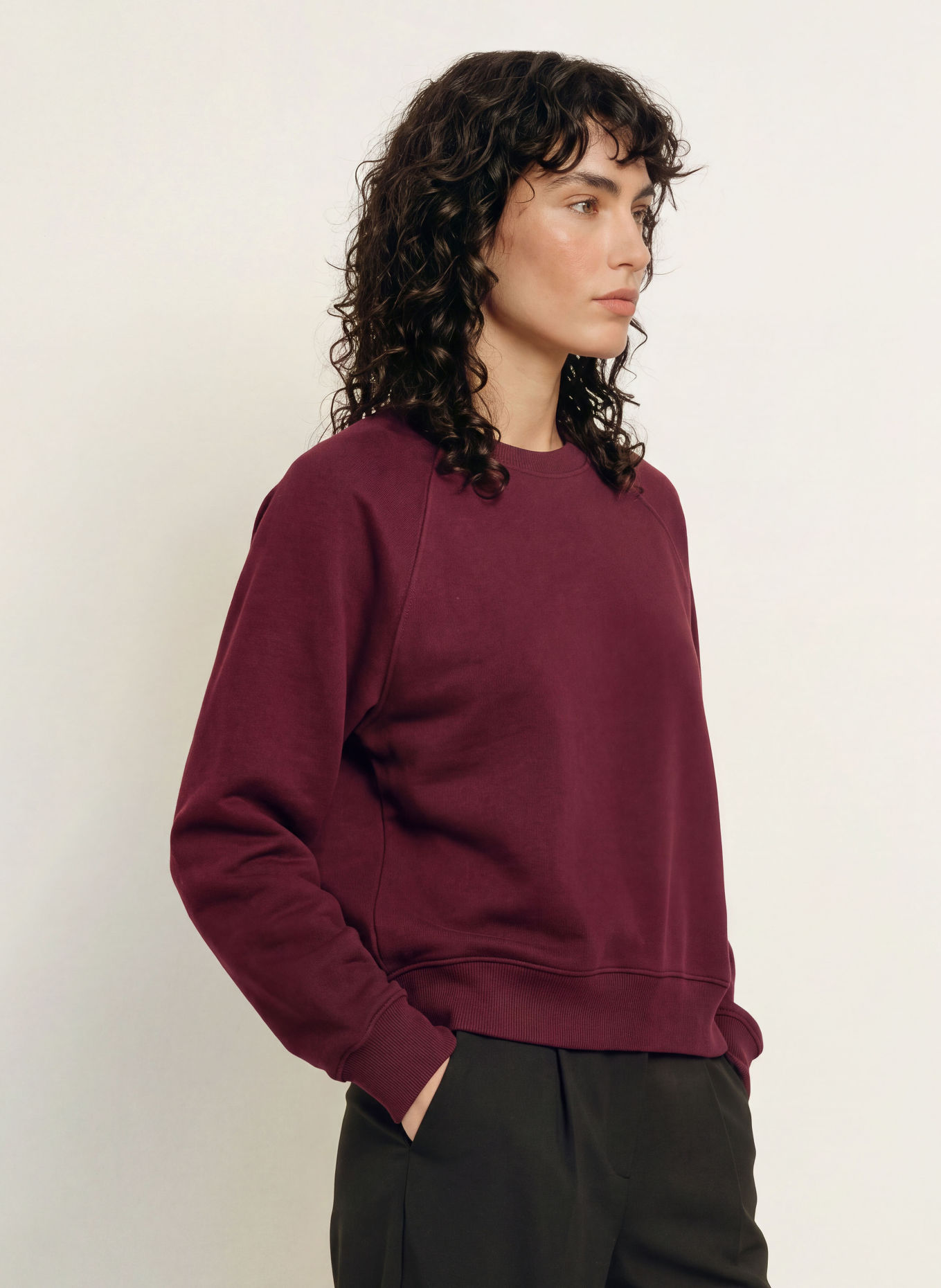 ARKET sweatshirt: DONKERROOD