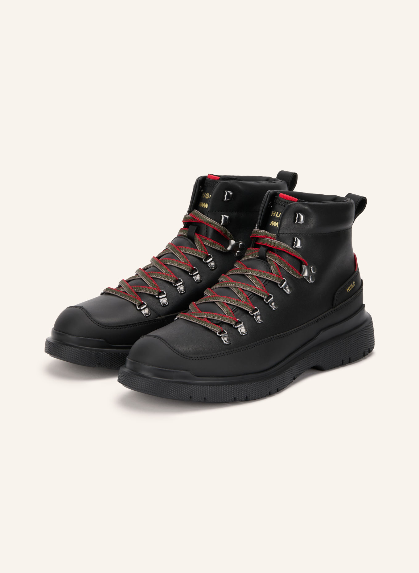 HUGO NASH Lace-up boots: BLACK