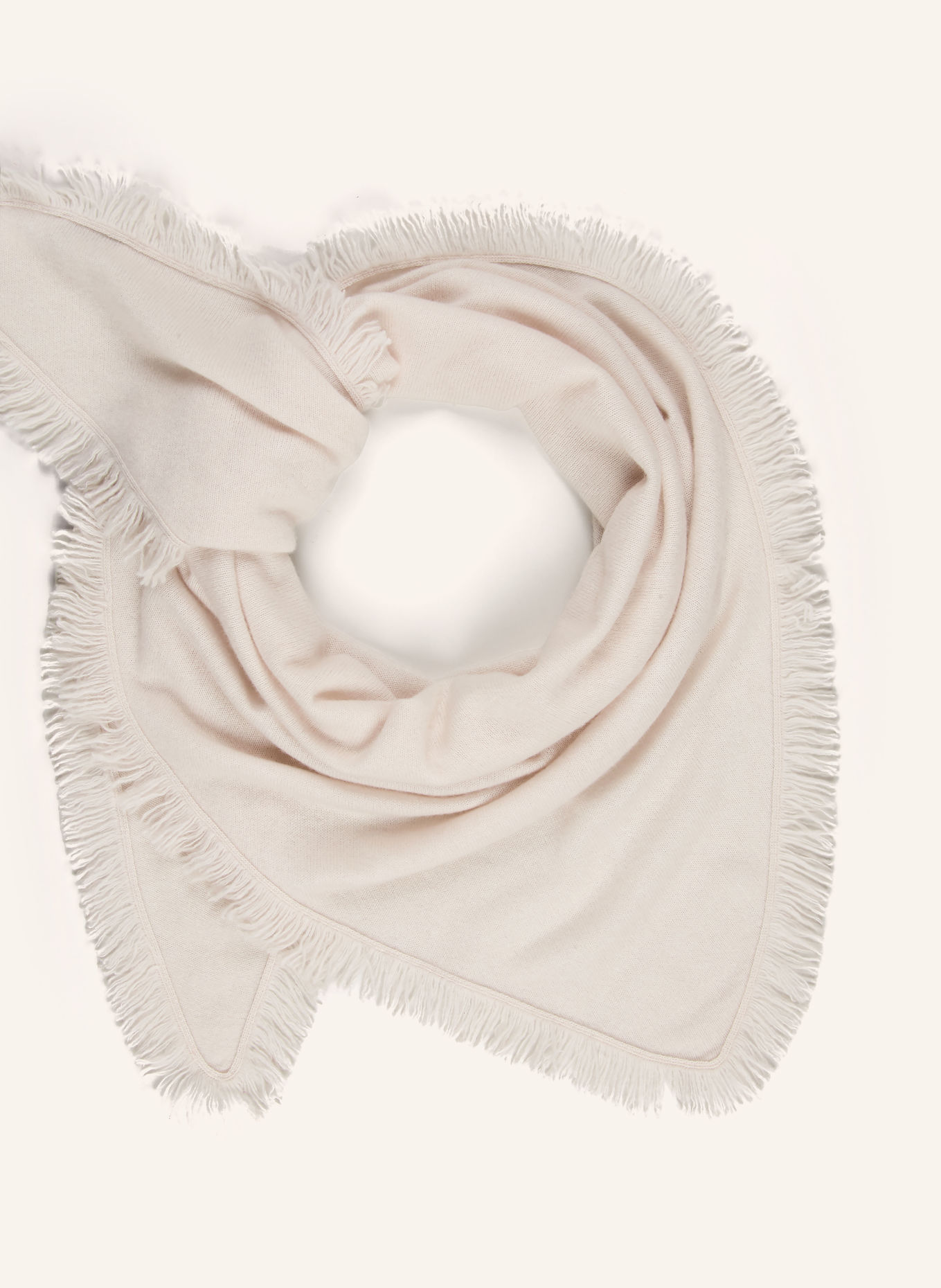 S.MARLON Triangular cashmere scarf: LIGHT BROWN