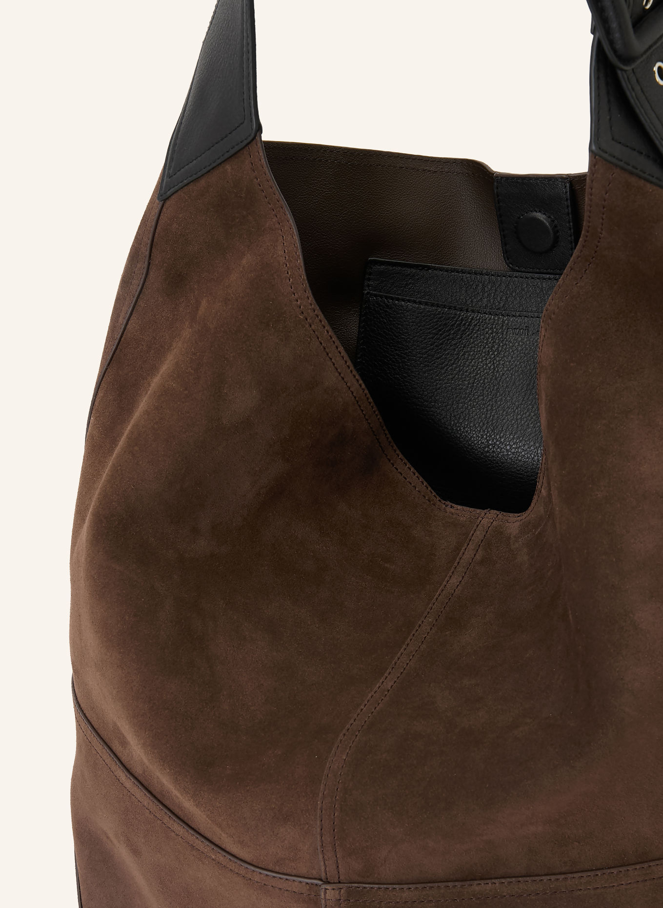 AMI PARIS Beuteltasche ETIENNE: DUNKELBRAUN / SCHWARZ