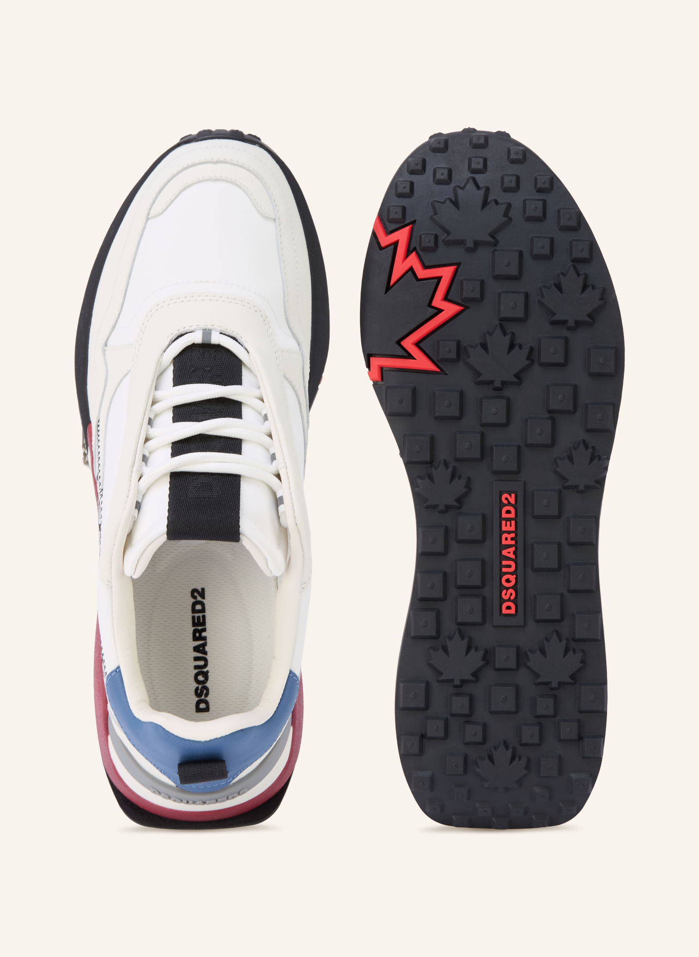 DSQUARED2 Sneaker: ECRU / BLAU / WEISS