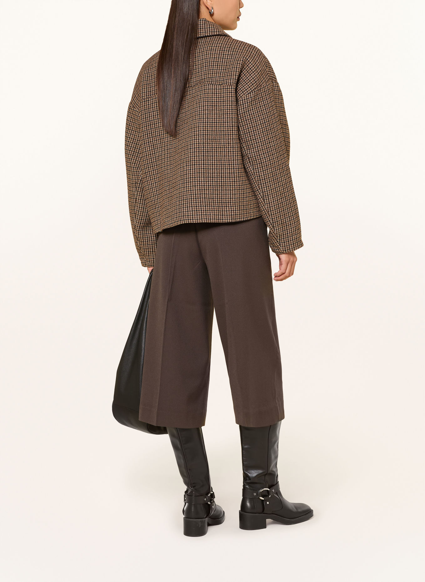 GRACE & MILA Veste boxy ARTHUR: MARRON / BEIGE / NOIR