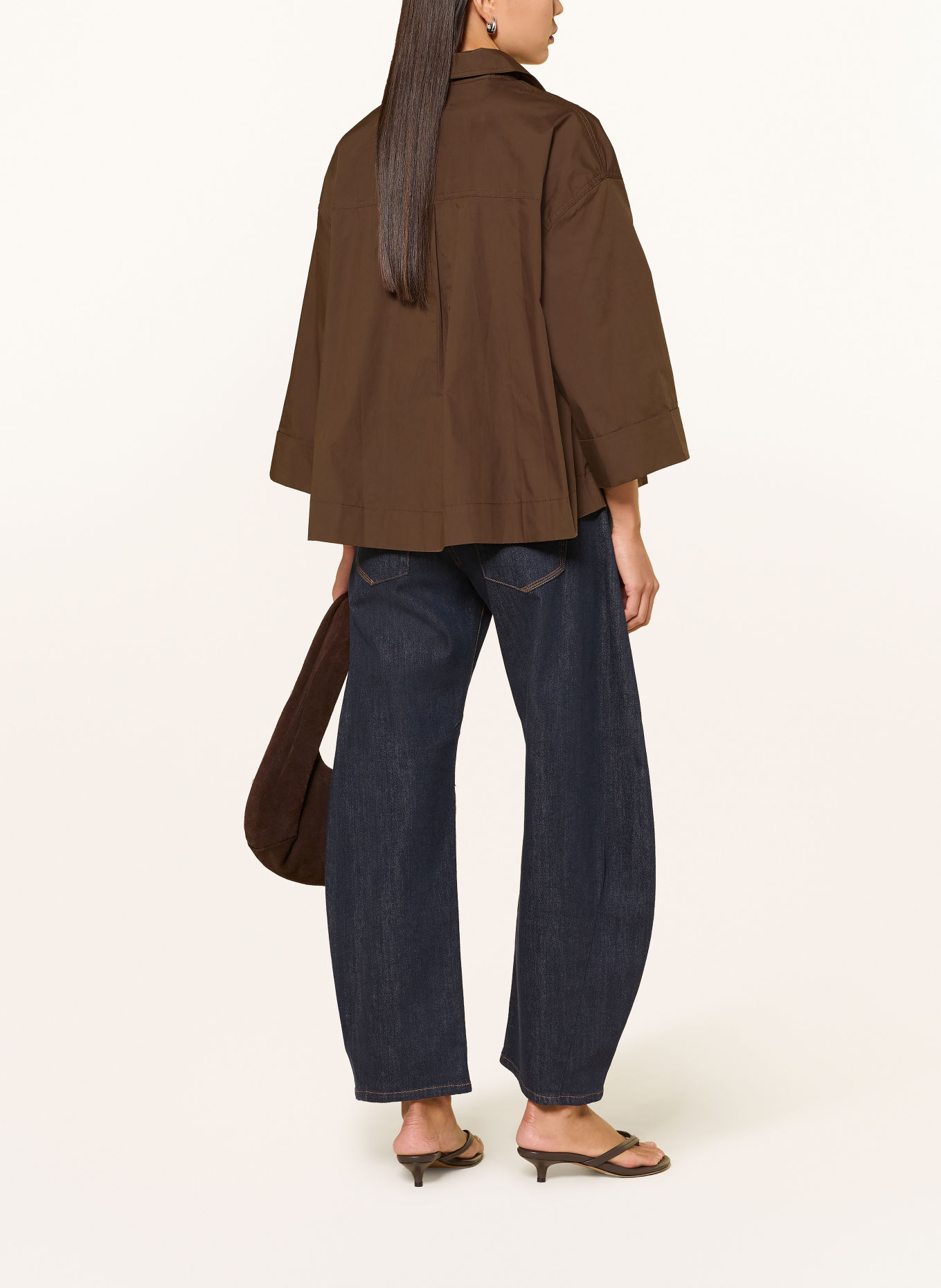 GRACE & MILA Blusenshirt AMBRE mit 3/4-Arm: BRAUN
