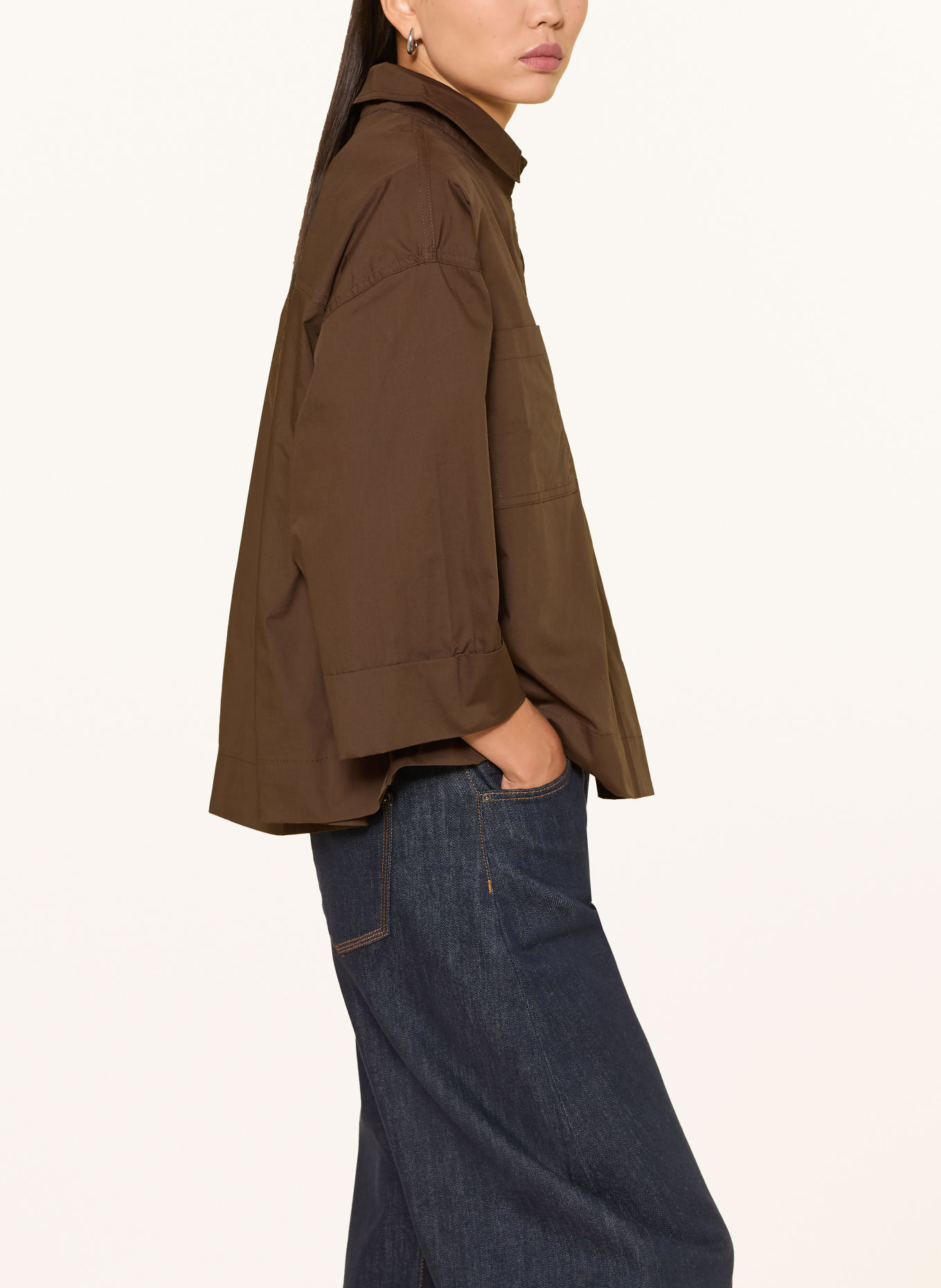 GRACE & MILA Blusenshirt AMBRE mit 3/4-Arm: BRAUN