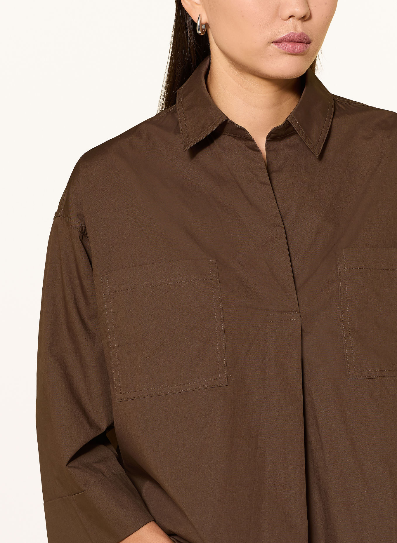 GRACE & MILA Blusenshirt AMBRE mit 3/4-Arm: BRAUN