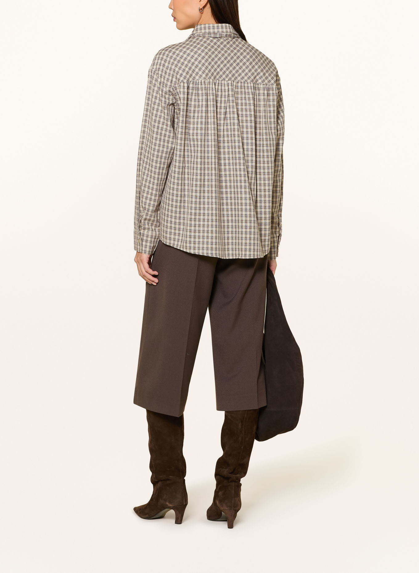 GRACE & MILA Blouse avec nœud amovible: BEIGE / MARRON / NOIR