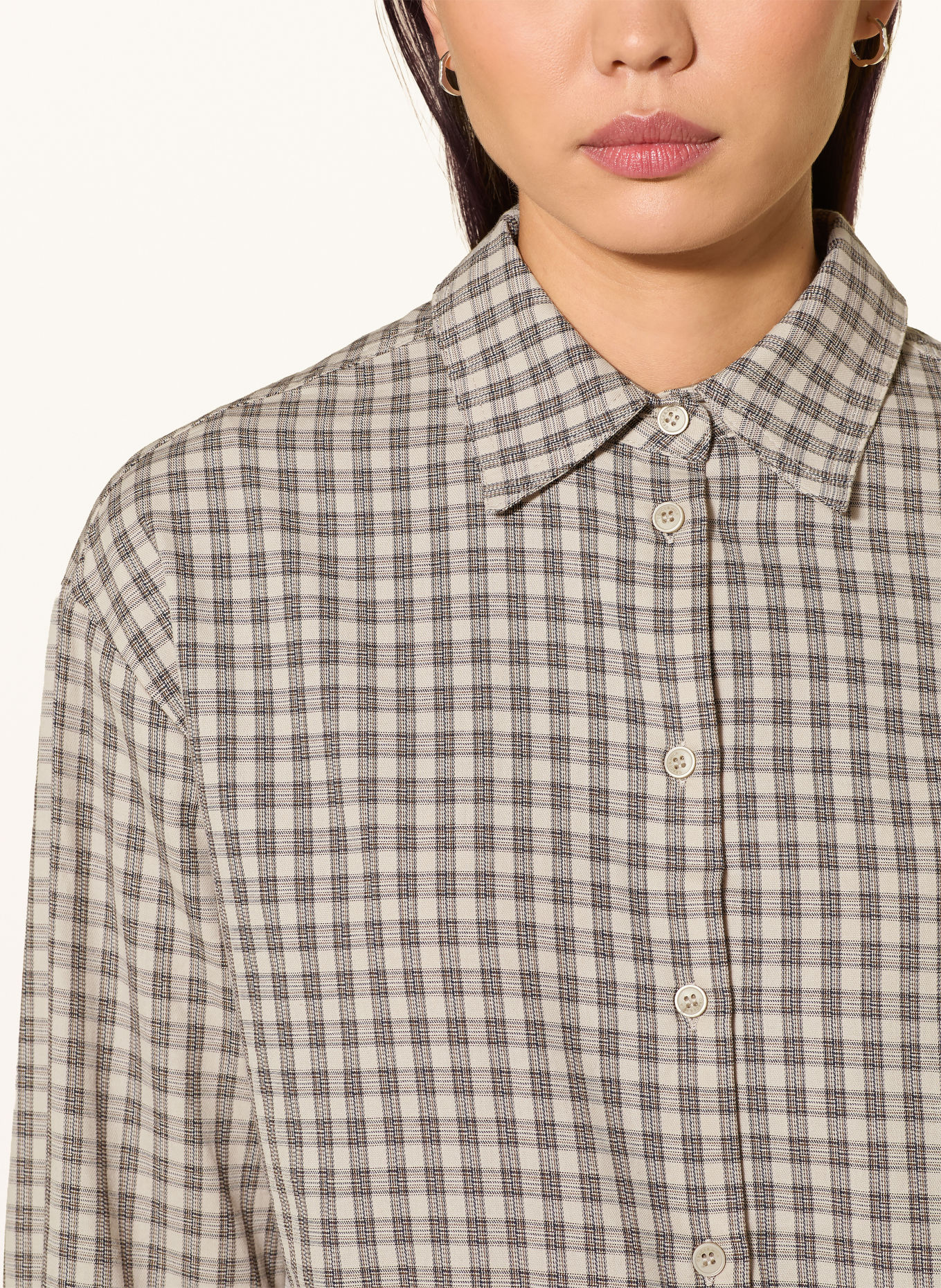 GRACE & MILA Blouse avec nœud amovible: BEIGE / MARRON / NOIR
