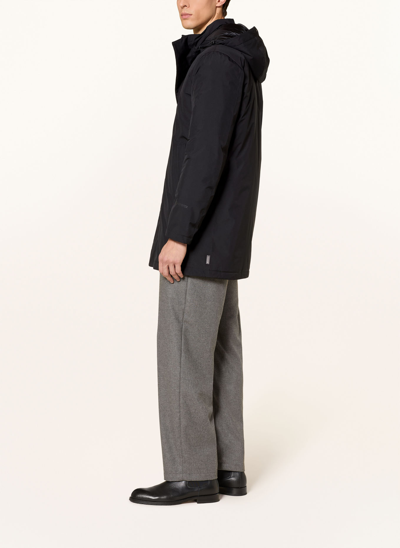 HERNO Down parka with detachable hood: BLACK