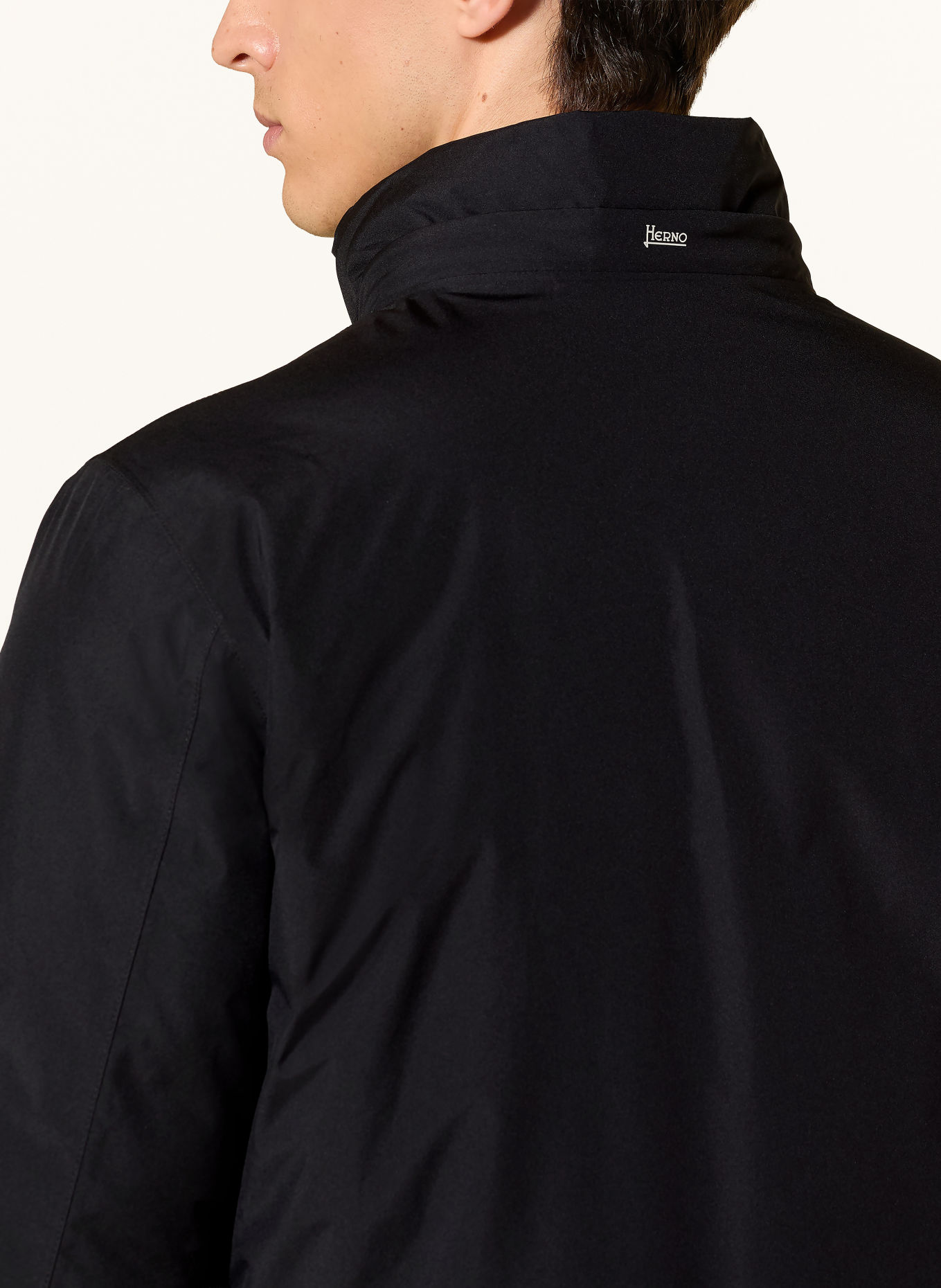 HERNO Down parka with detachable hood: BLACK