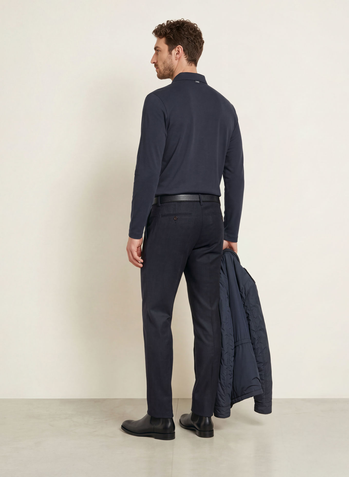 HERNO Jersey polo shirt: DARK BLUE