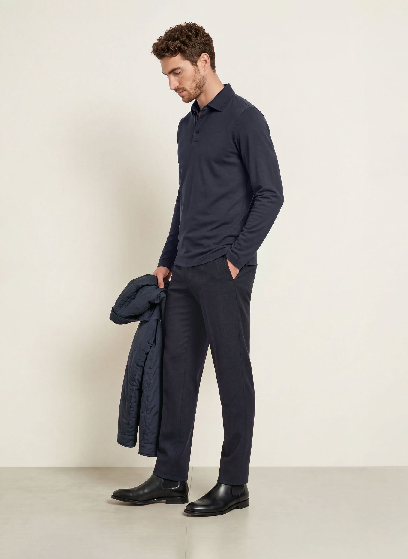 HERNO Jersey polo shirt: DARK BLUE