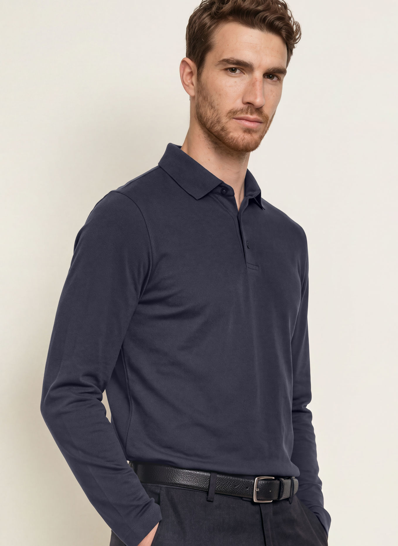 HERNO Jersey polo shirt: DARK BLUE