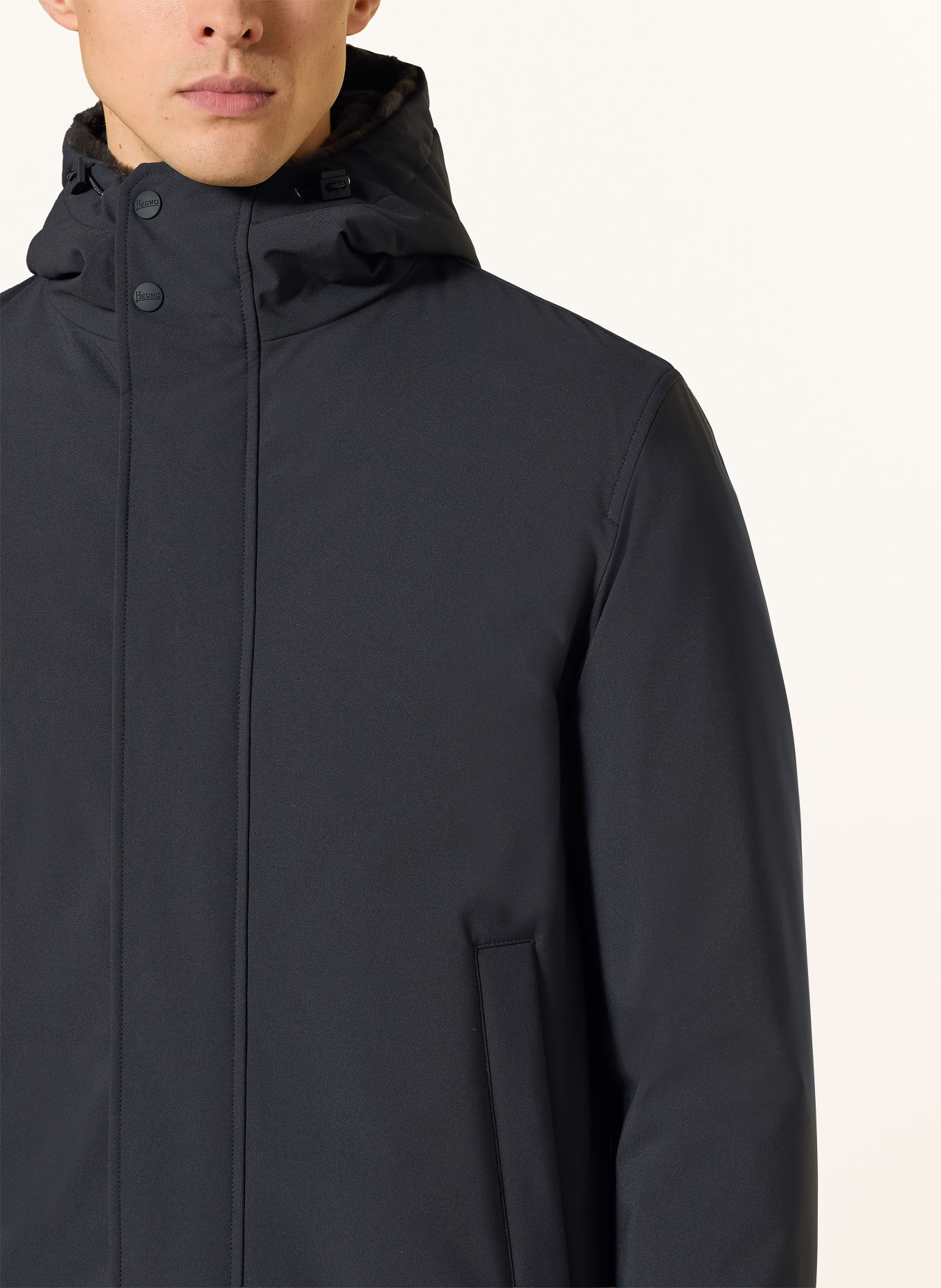 HERNO Parka: DONKERBLAUW