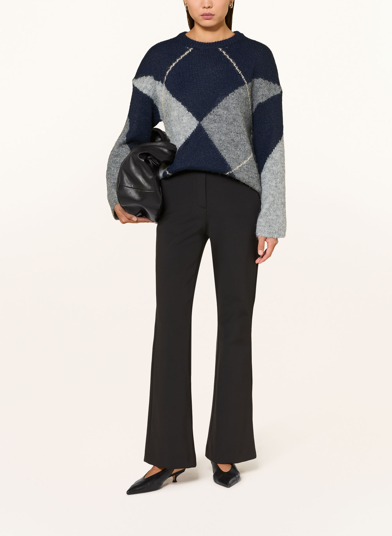 NEO NOIR INGA Sweater: DARK BLUE / ECRU / GRAY