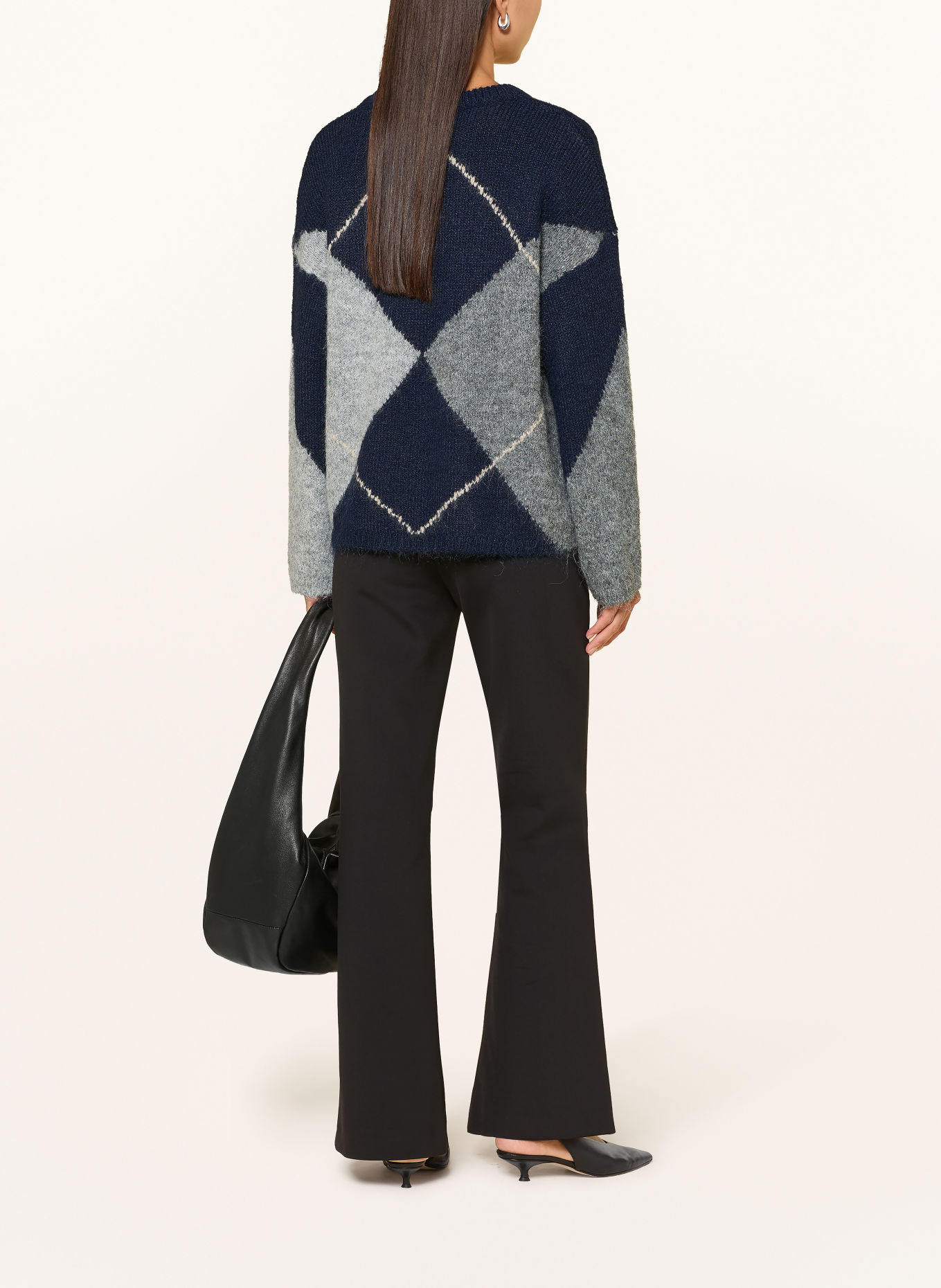 NEO NOIR INGA Sweater: DARK BLUE / ECRU / GRAY