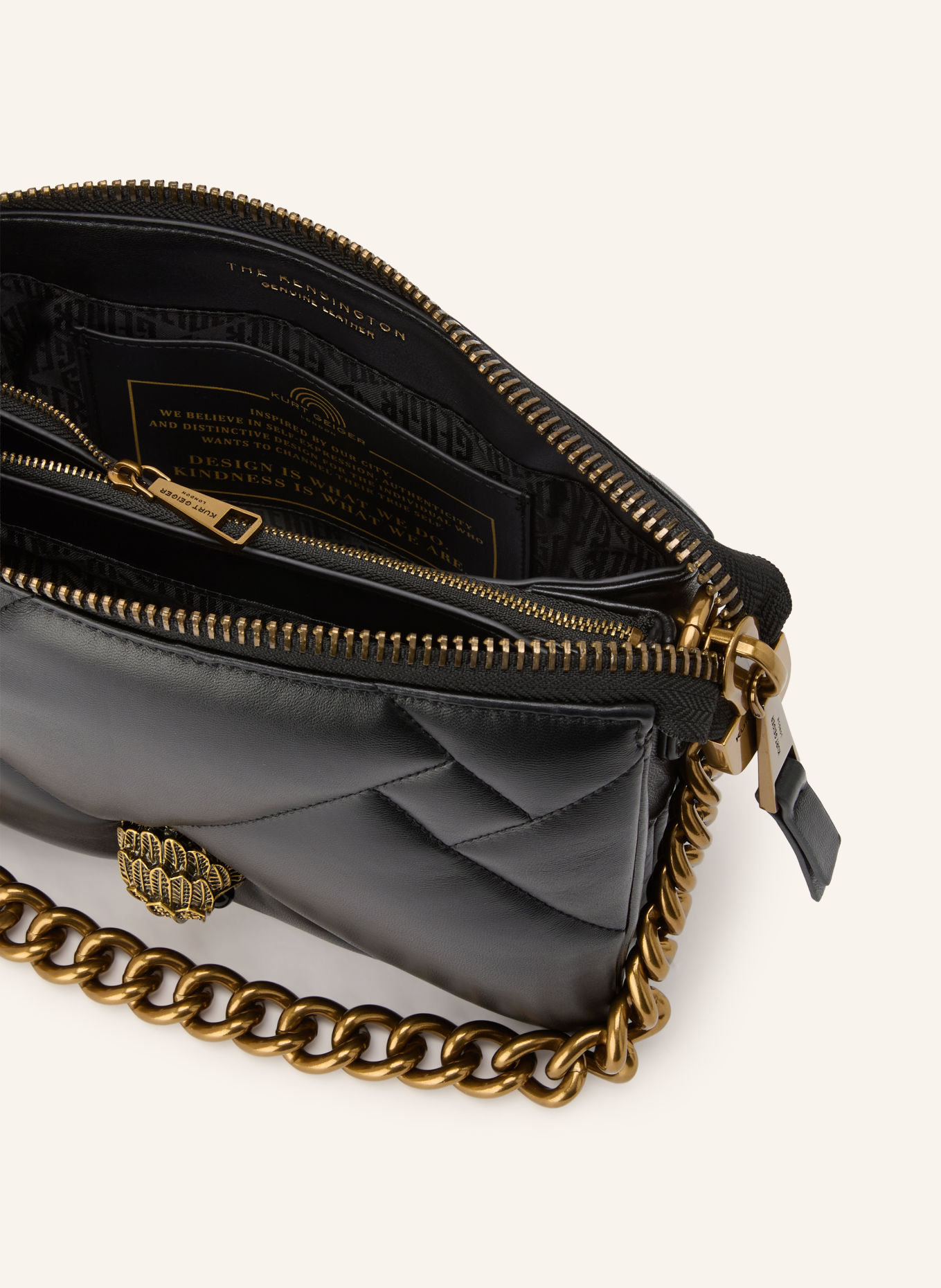 KURT GEIGER Handtasche KENSINGTON mit Schmucksteinen: SCHWARZ