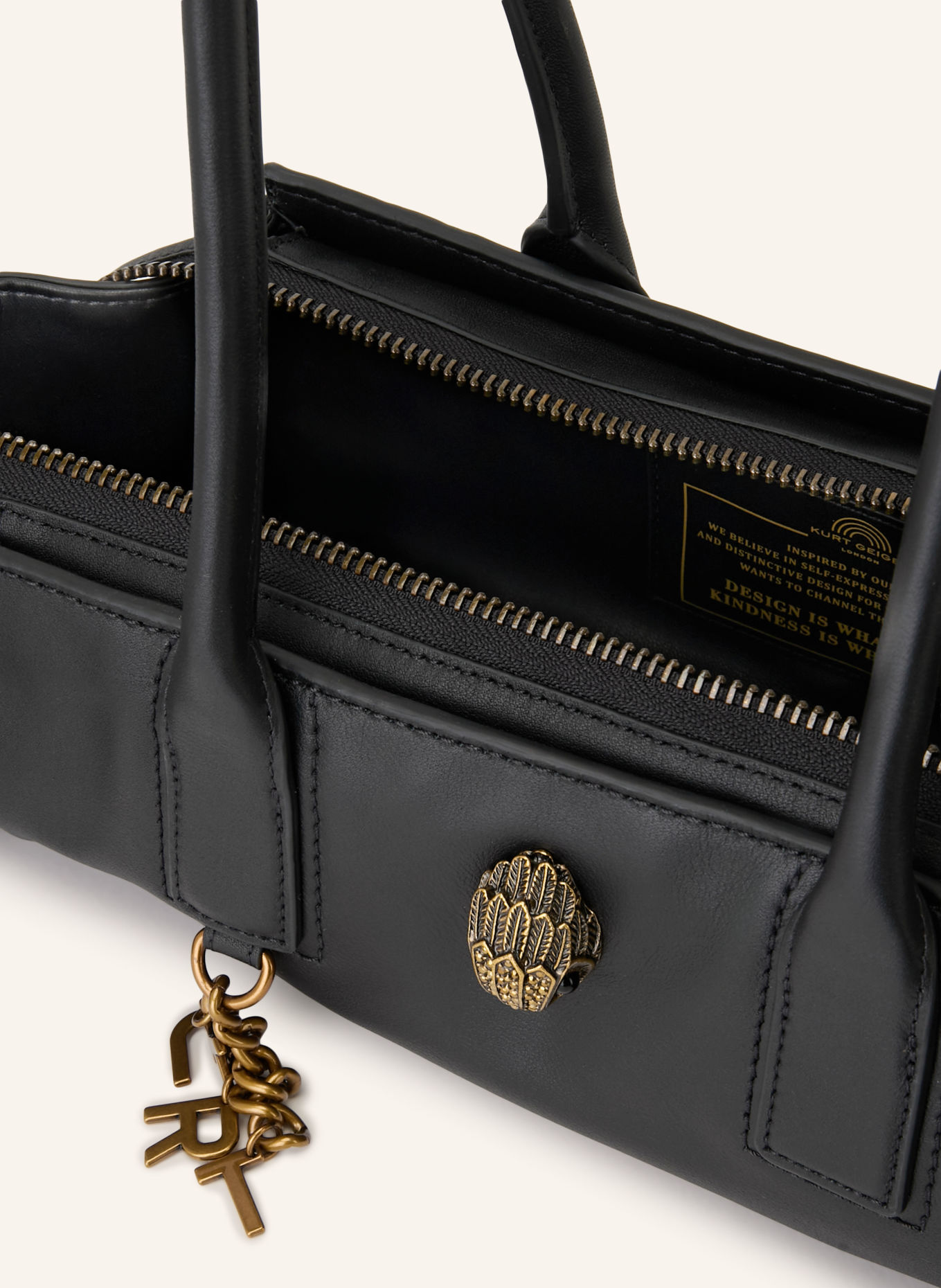 KURT GEIGER Sac épaule SLOANE avec pierres décoratives: NOIR / ARGENT / OR
