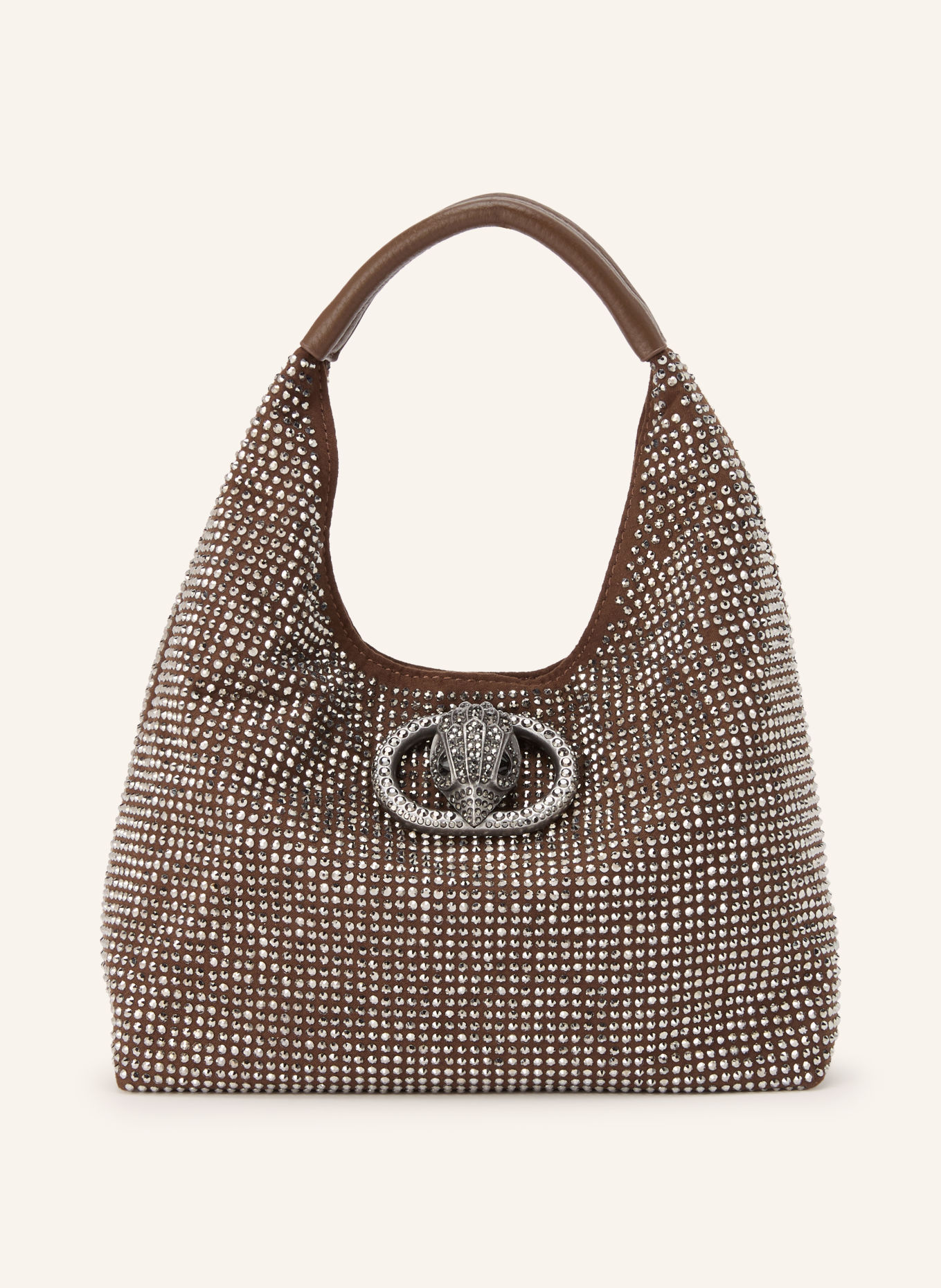 KURT GEIGER Handtasche mit Schmucksteinen: BRAUN / SILBER