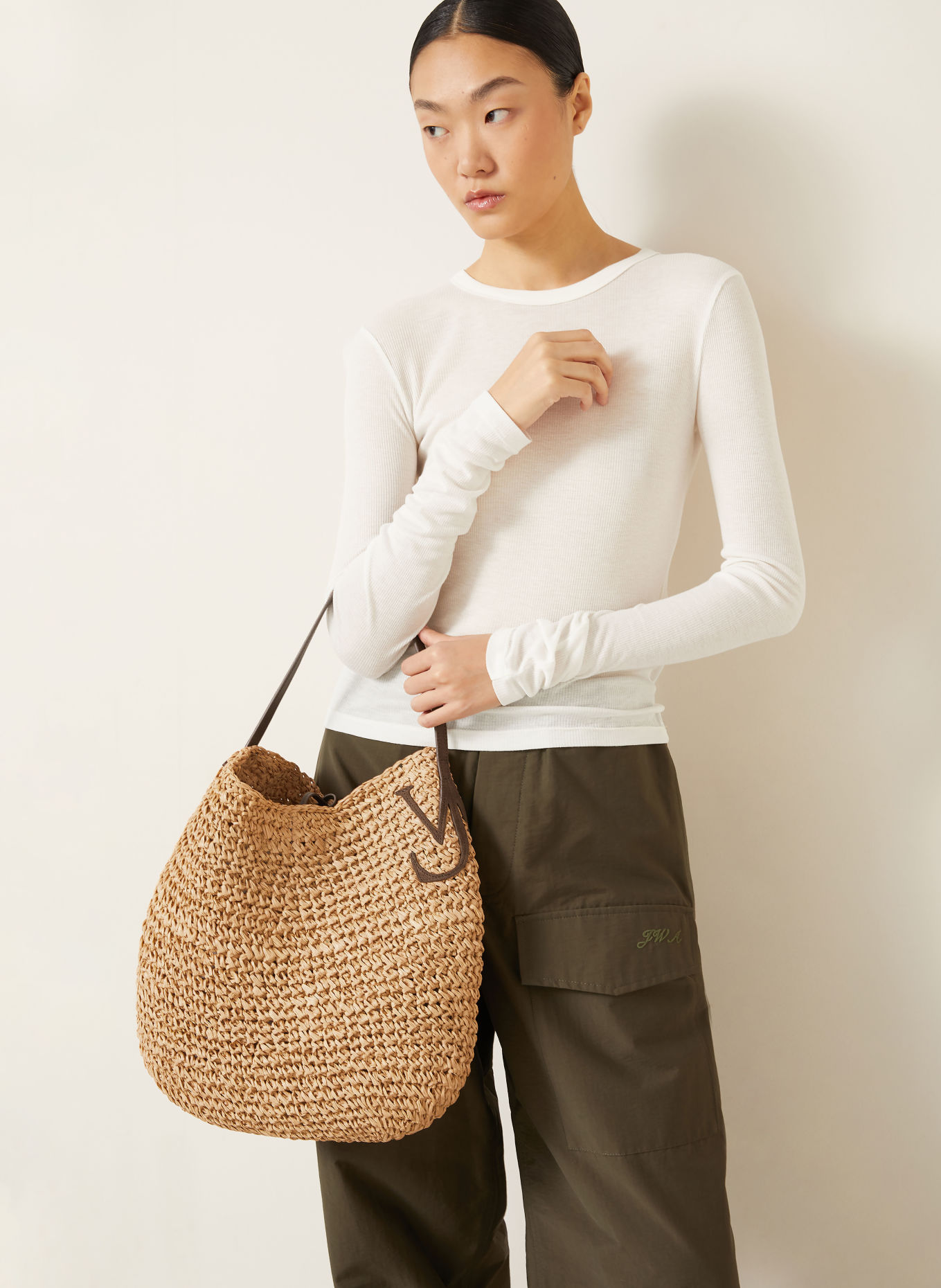JW ANDERSON Buideltas BULB XL: BEIGE / MARRON FONCÉ