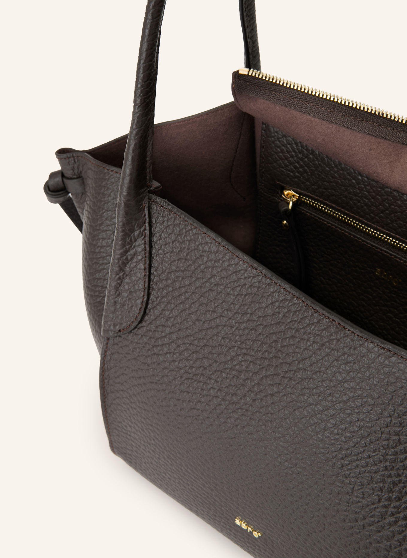abro Shoppers VIBE SMALL: MARRON FONCÉ / GOUD