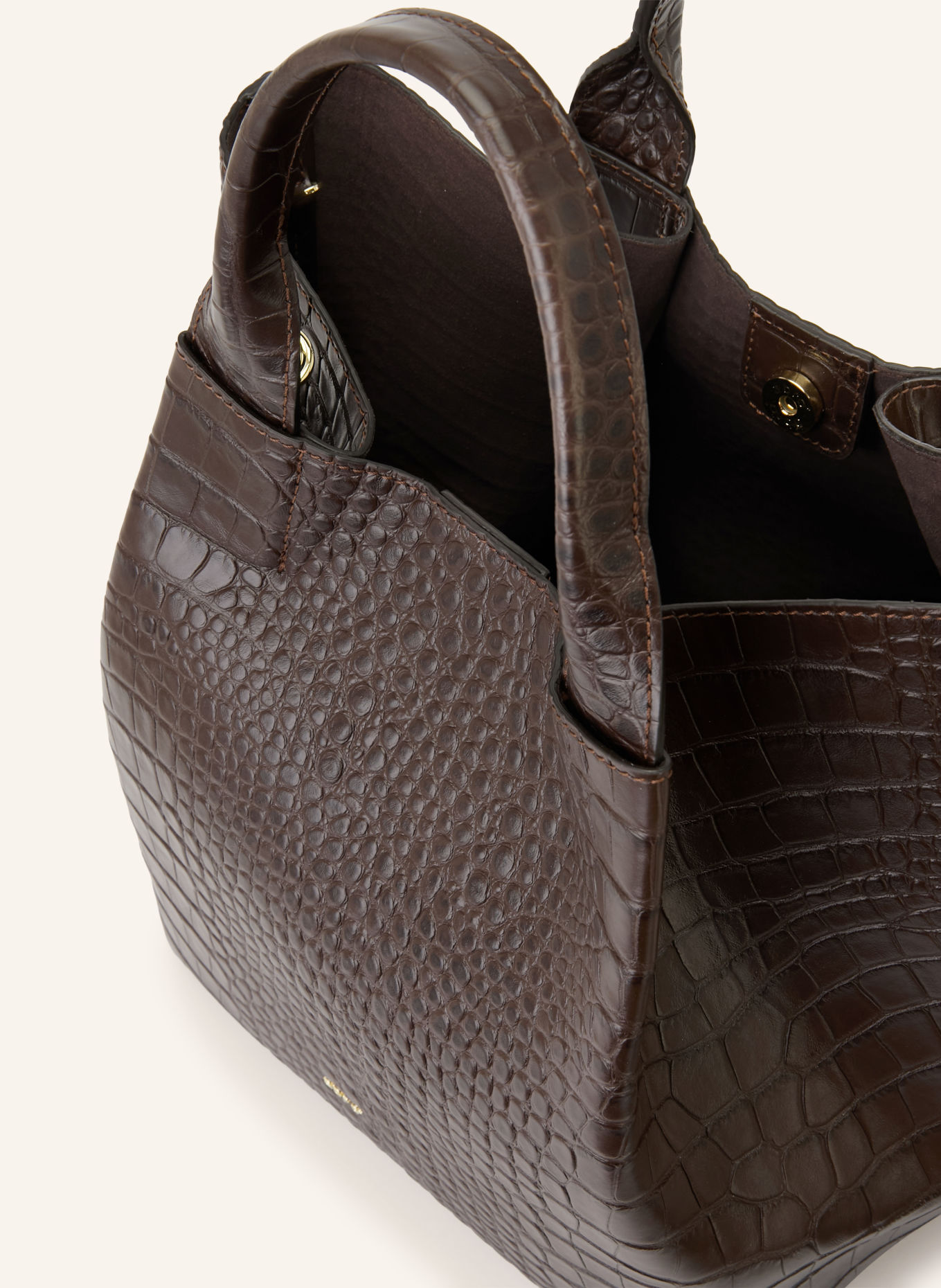 abro Shopper ESSENTIAL MEDIUM mit Pouch: DUNKELBRAUN / GOLD