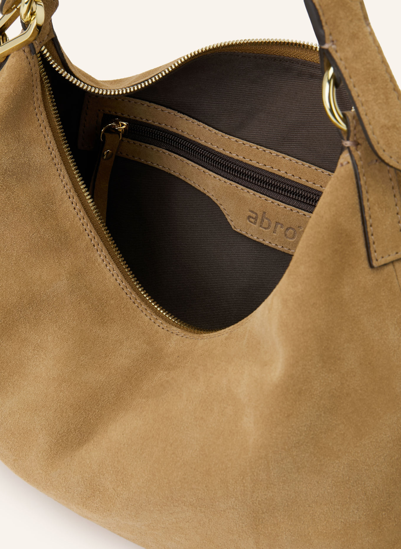 abro ALL IN ONE SMALL Bucket bag: LIGHT BROWN / GOLD
