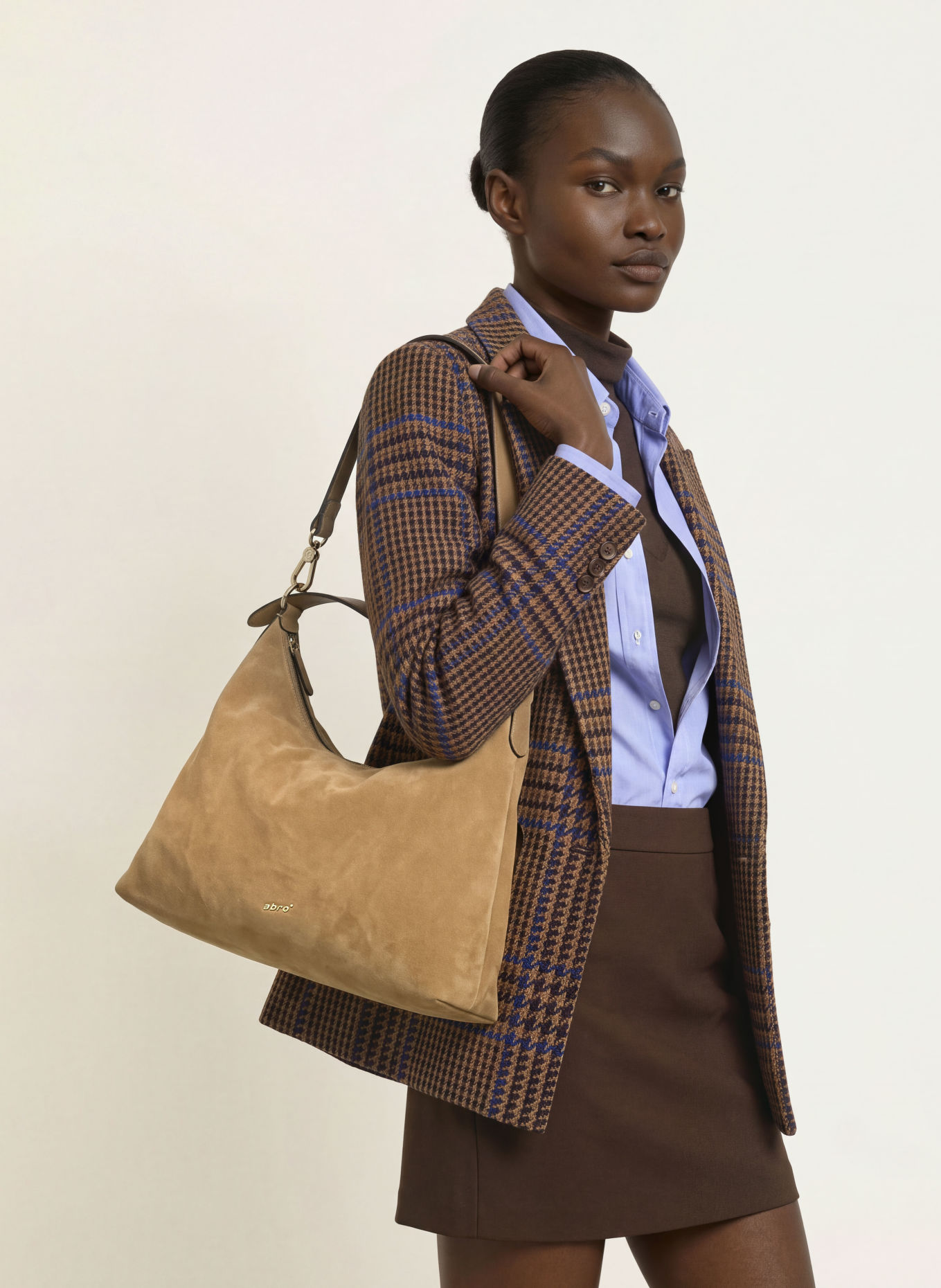 abro ALL IN ONE SMALL Bucket bag: LIGHT BROWN / GOLD