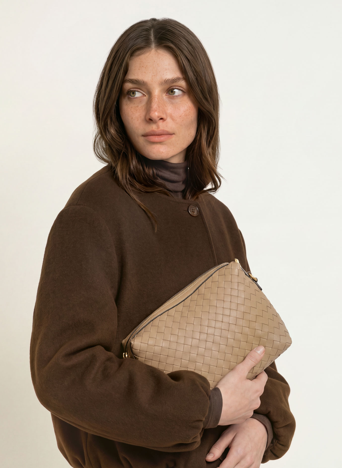 abro KAIA Crossbody Bag: TAUPE / GOLD
