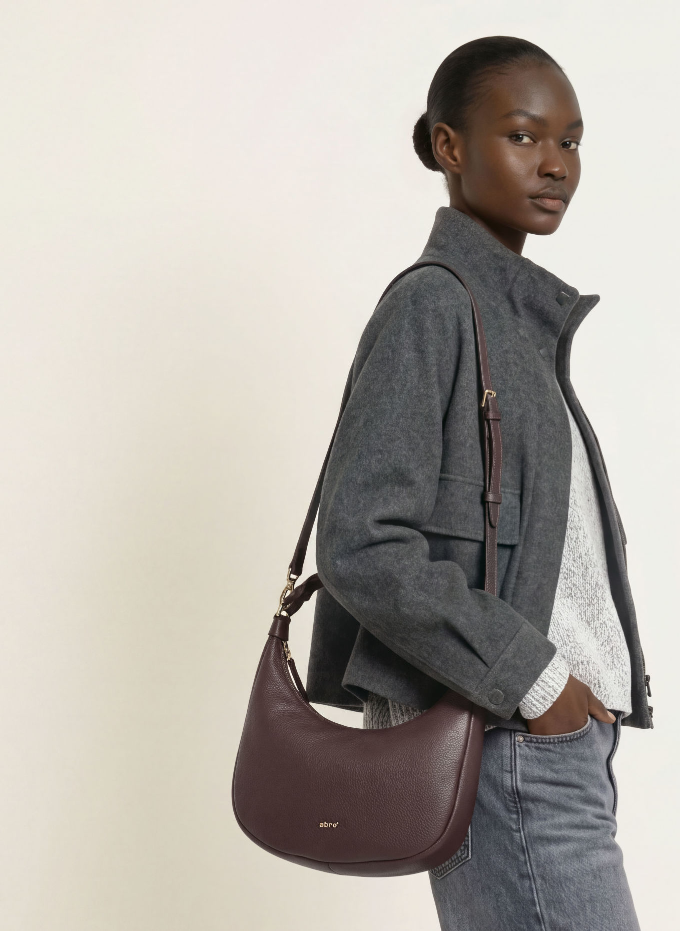 abro NANA MINI Bucket bag: DARK BROWN / GOLD