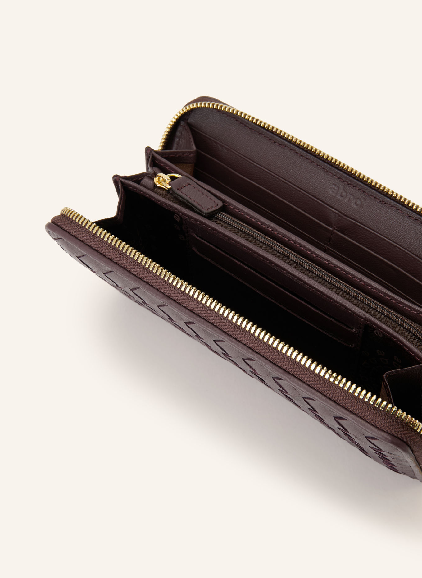 abro Portefeuille: MARRON FONCÉ / OR