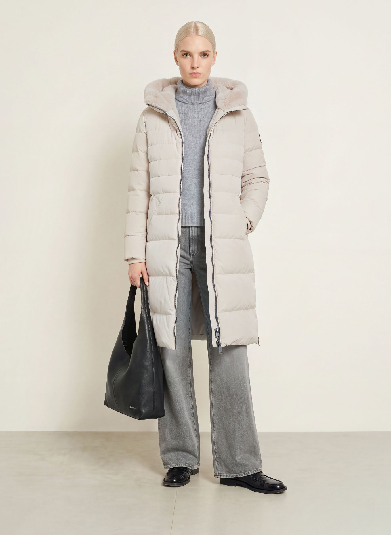 RINO & PELLE Quilted coat KEILAFUR: CREAM