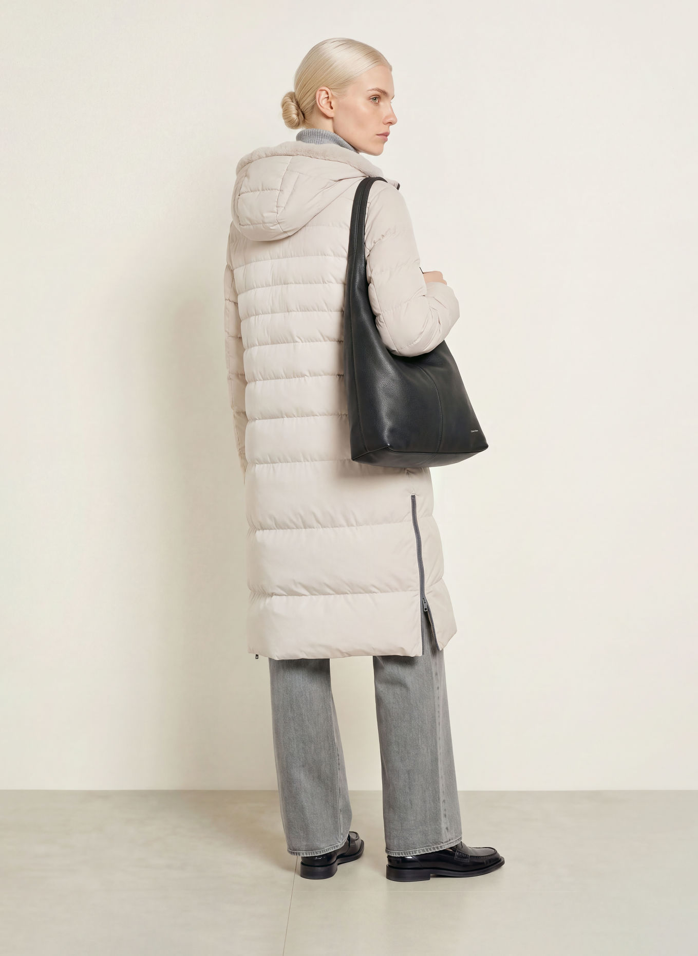 RINO & PELLE Quilted coat KEILAFUR: CREAM