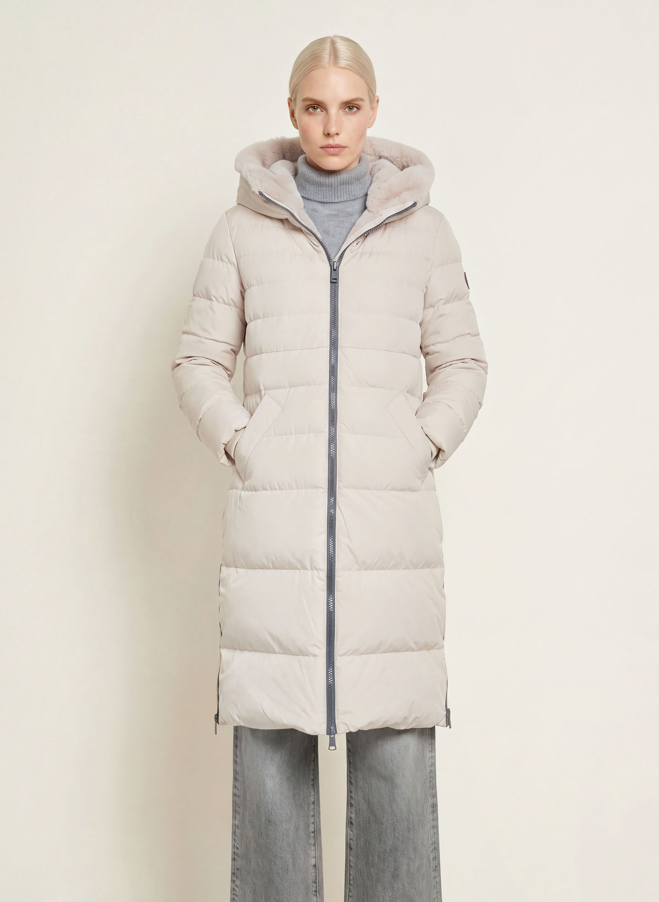 RINO & PELLE Quilted coat KEILAFUR: CREAM