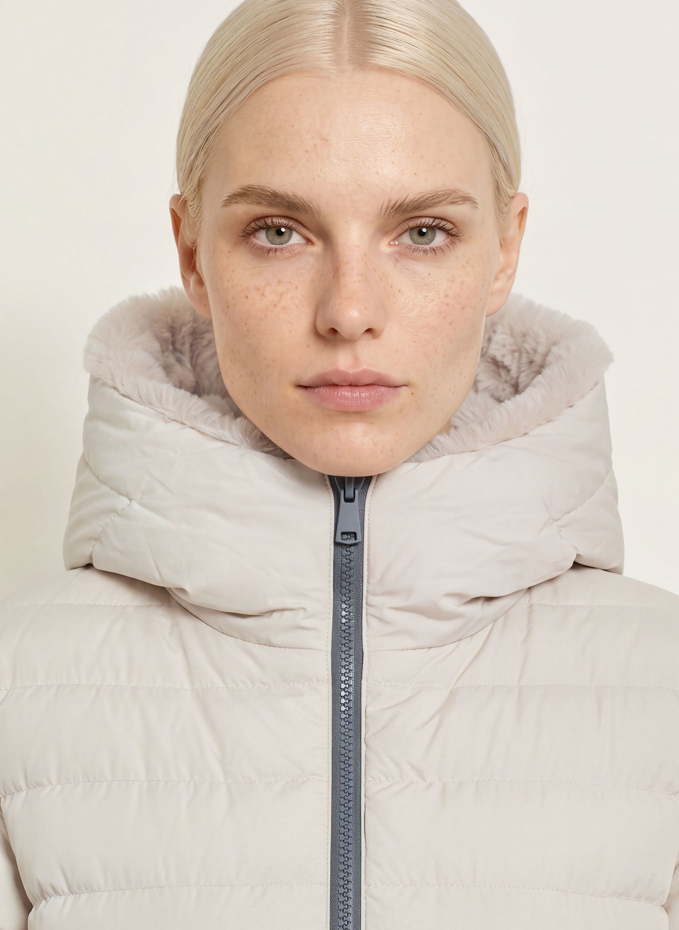 RINO & PELLE Quilted coat KEILAFUR: CREAM