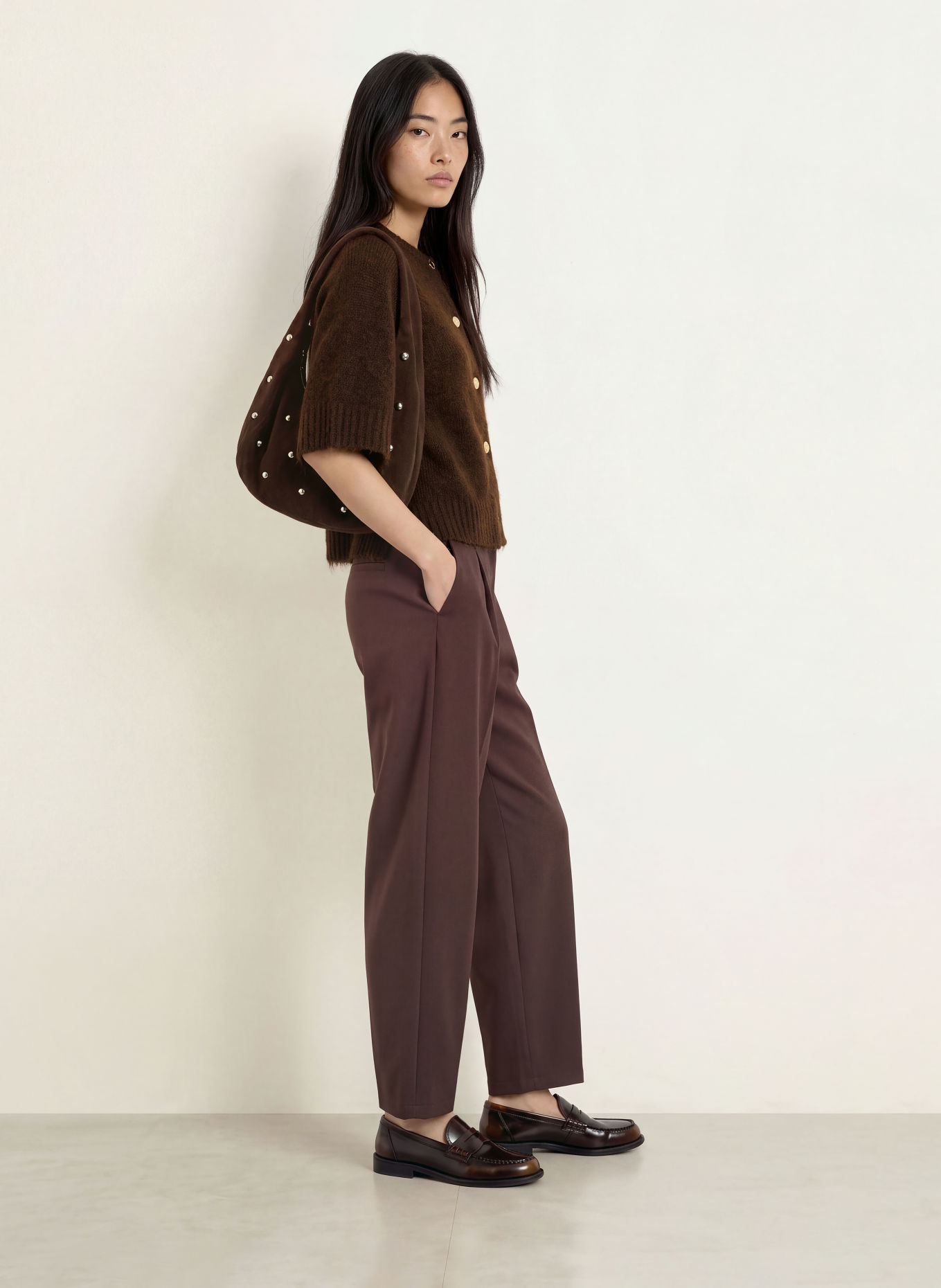 RINO & PELLE Strickjacke ELCO: BRAUN