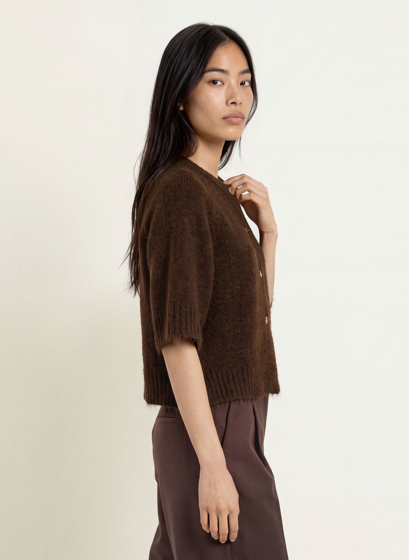 RINO & PELLE Strickjacke ELCO: BRAUN