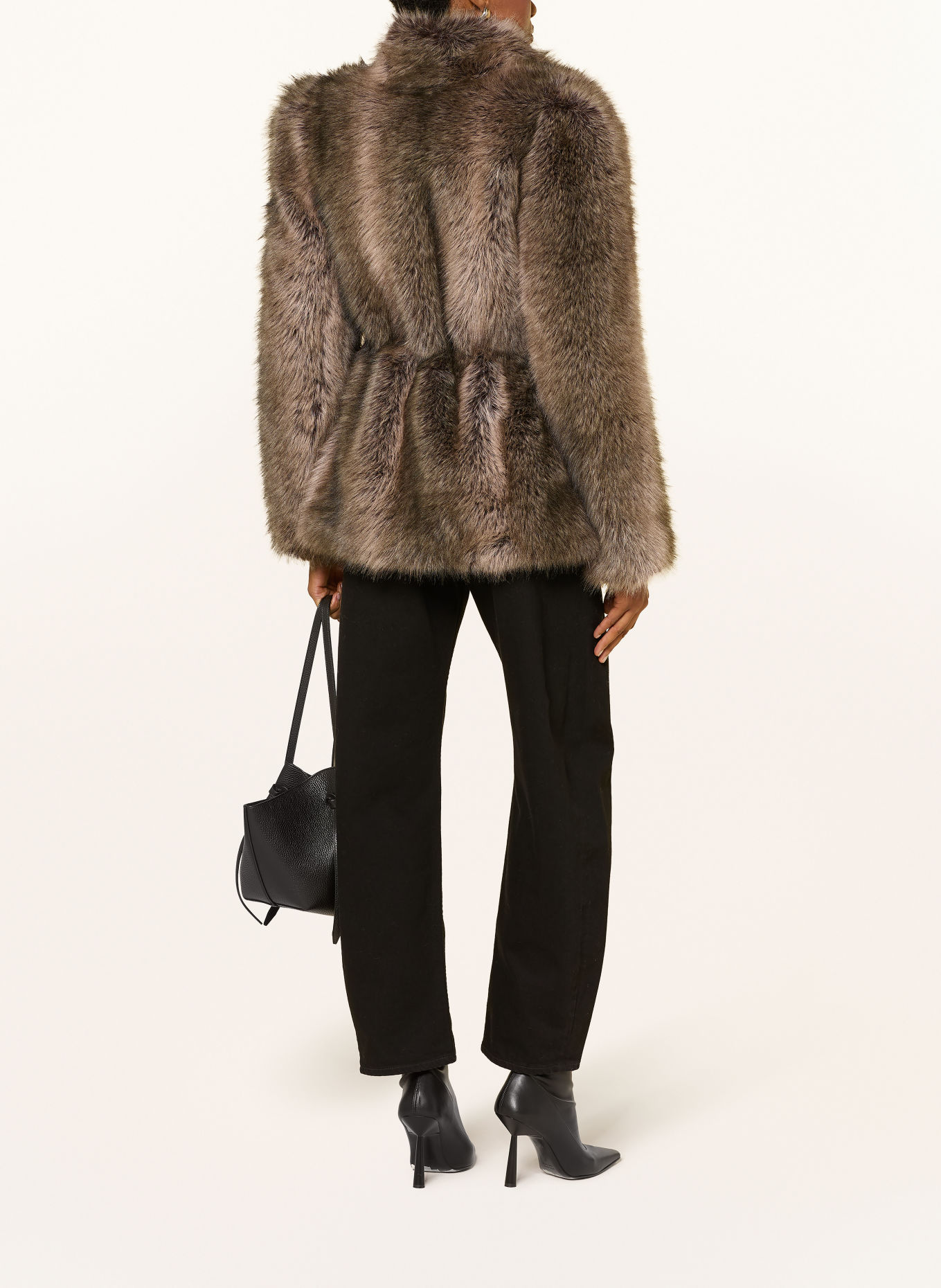 The Frankie Shop Kunstfell-Jacke DENIA: BEIGE / SCHWARZ
