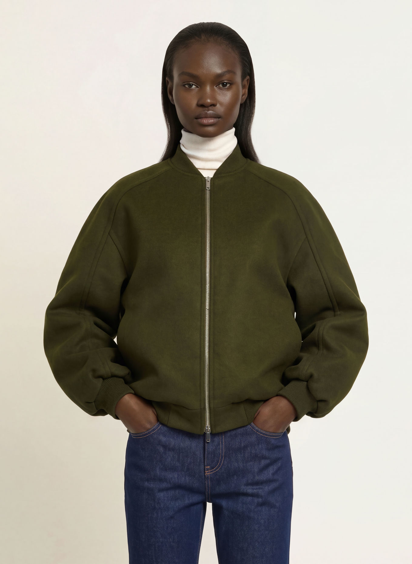 The Frankie Shop Oversized-Blousonjakke ELINOR: MØRKEGRØN
