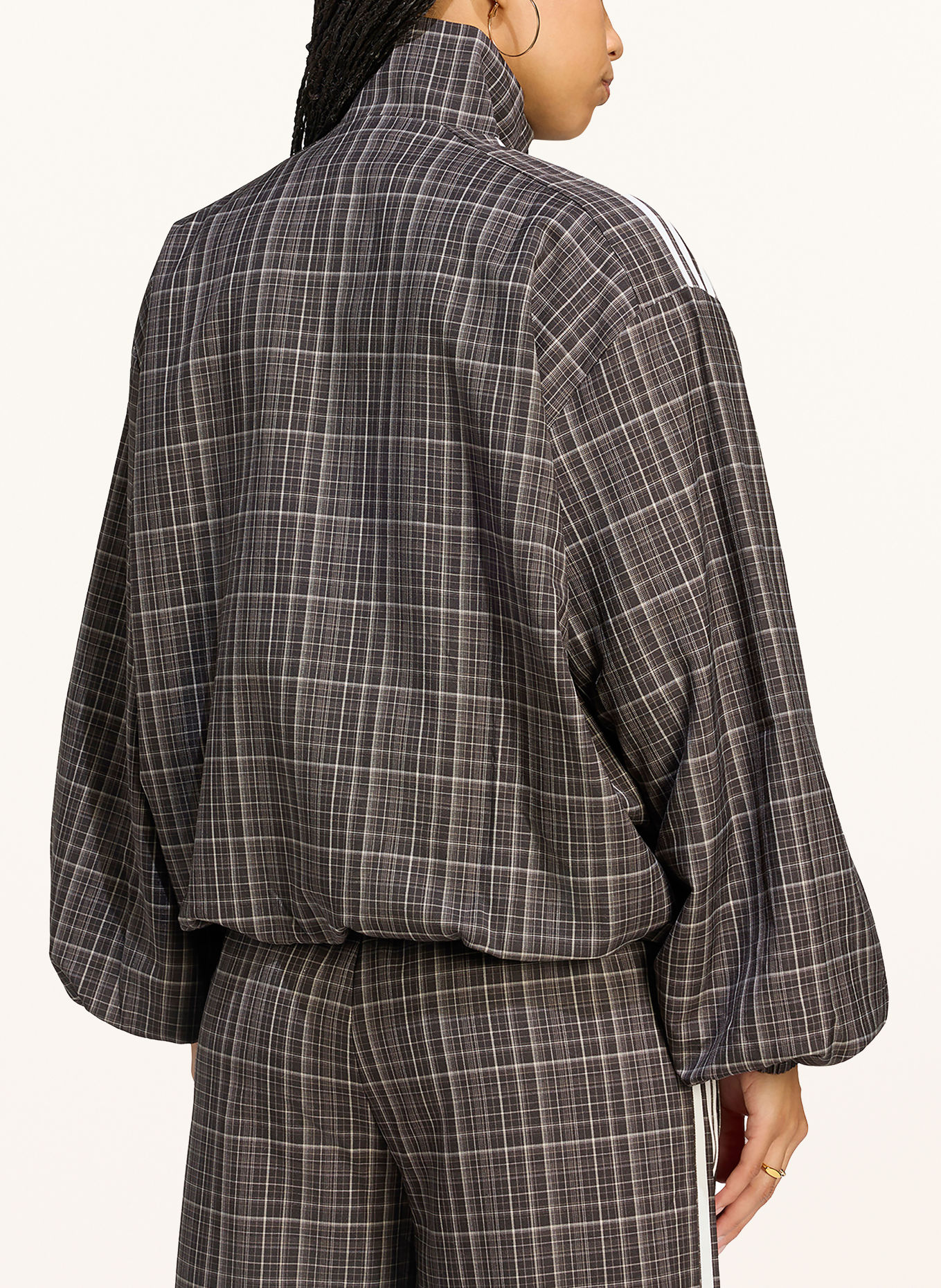 adidas Originals Blouson CHECK TT: MARRON / CRÈME